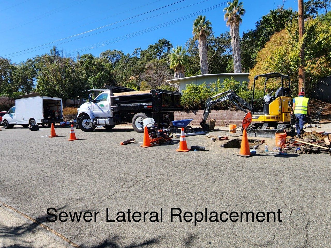 A picture of a sewer lateral replacement project