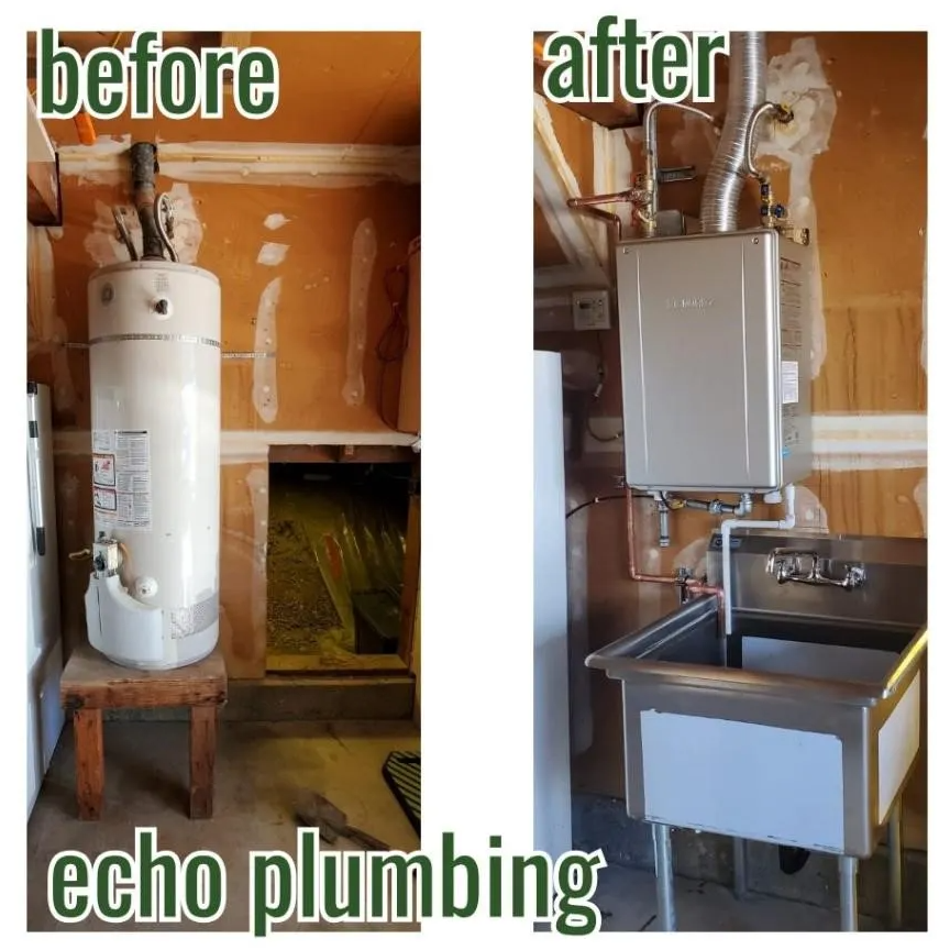 Water Heater Before and After — Pittsburg, CA — Echo Plumbing & Rooter