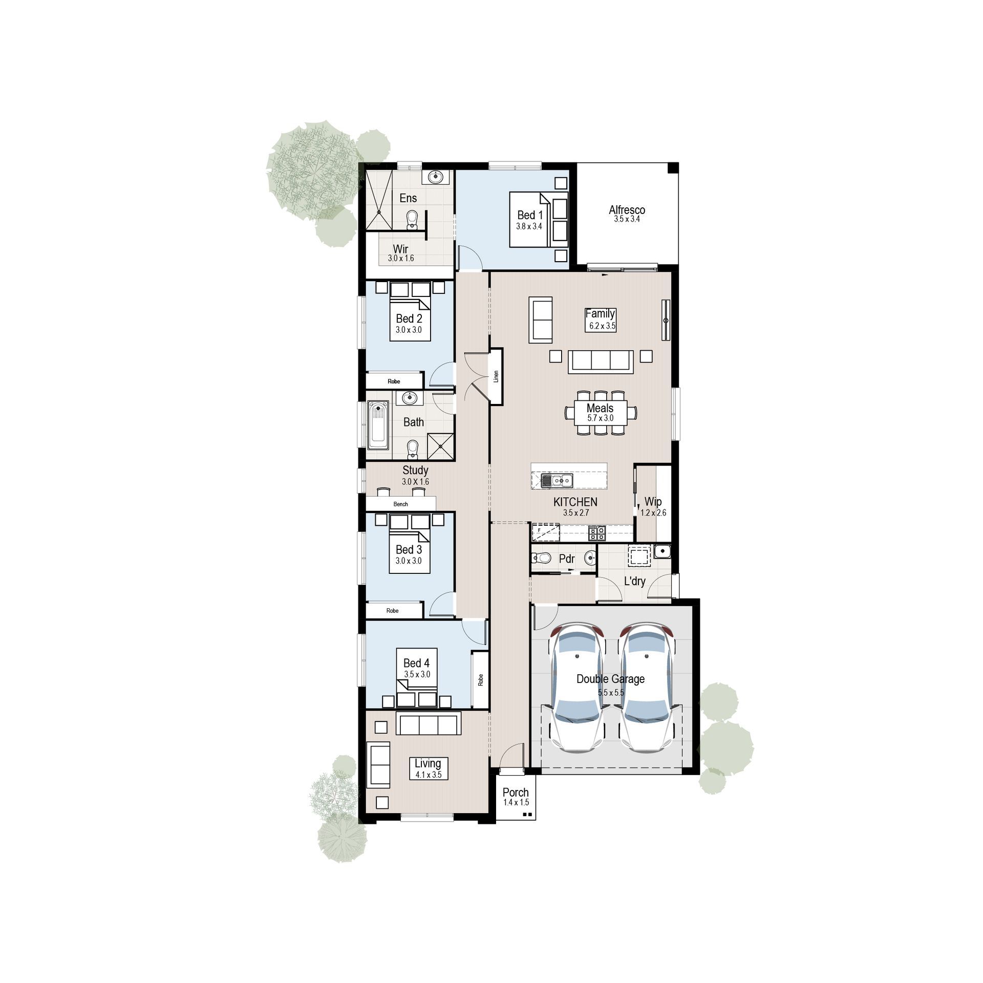 Breeze 26 - Floor plan tiles.
