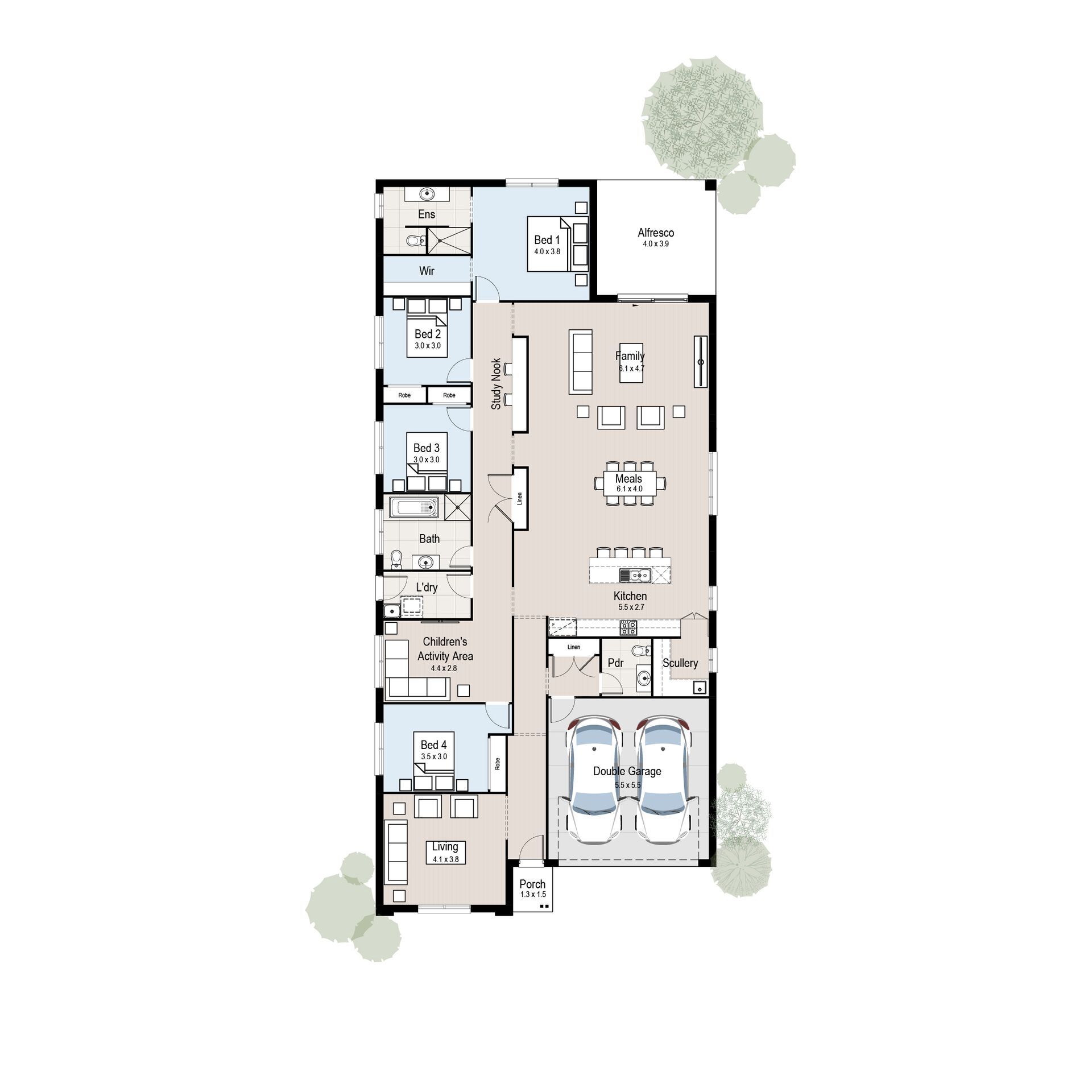 Breeze 30 - Floor plan tiles.