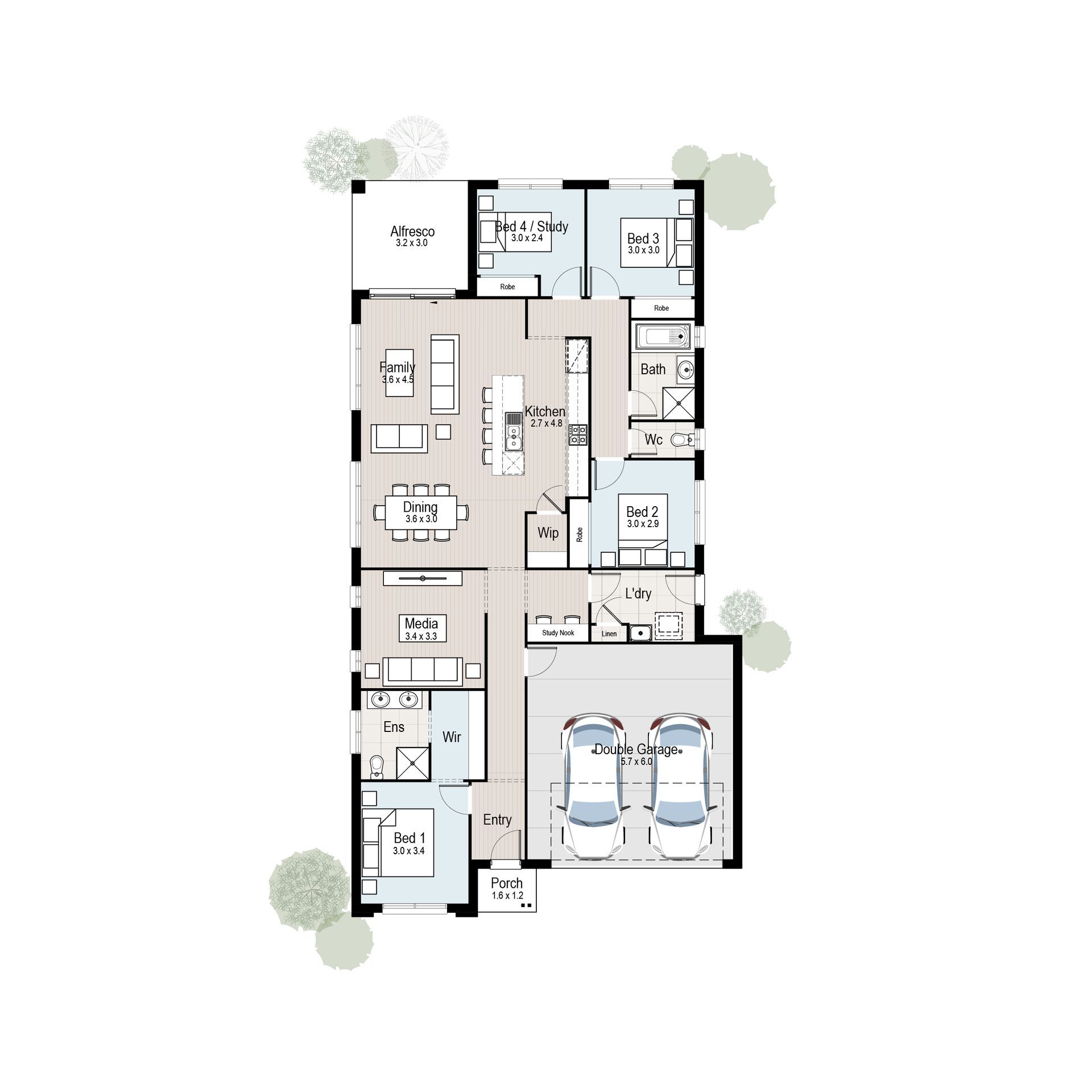Cascade 25 - Floor plan tiles.