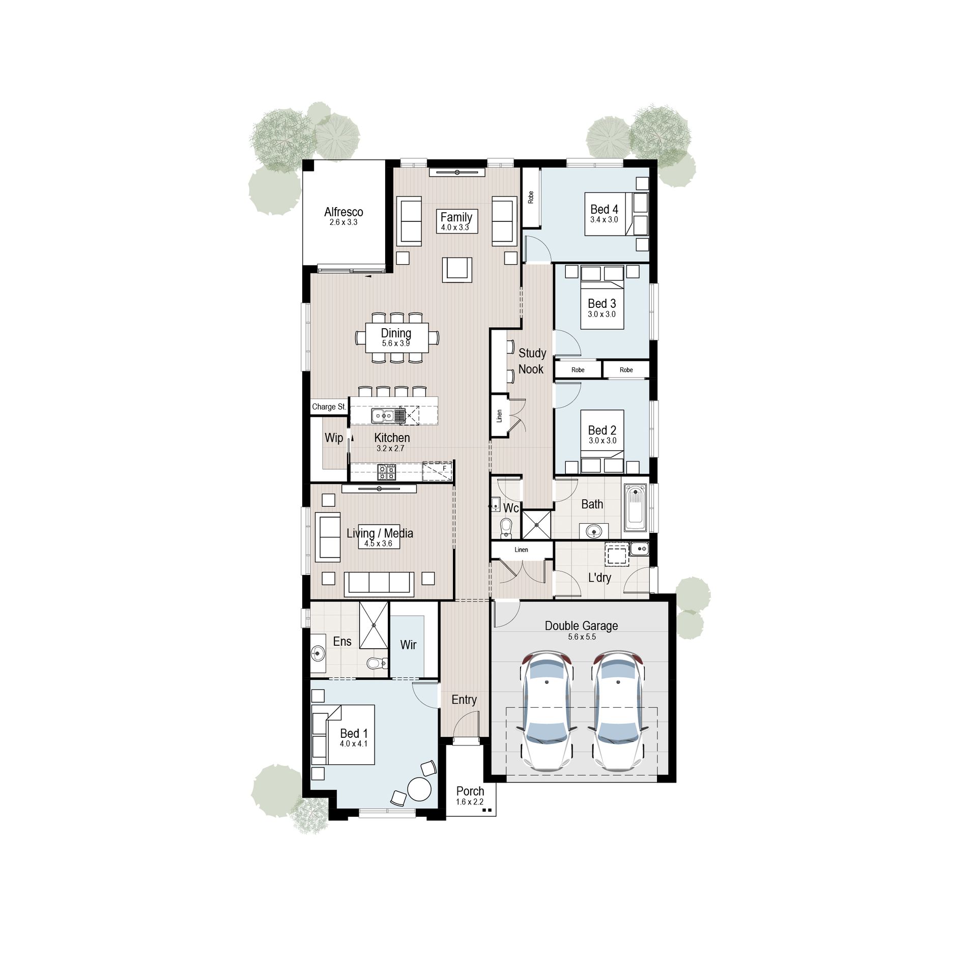 Cascade 25 - Floor plan tiles.