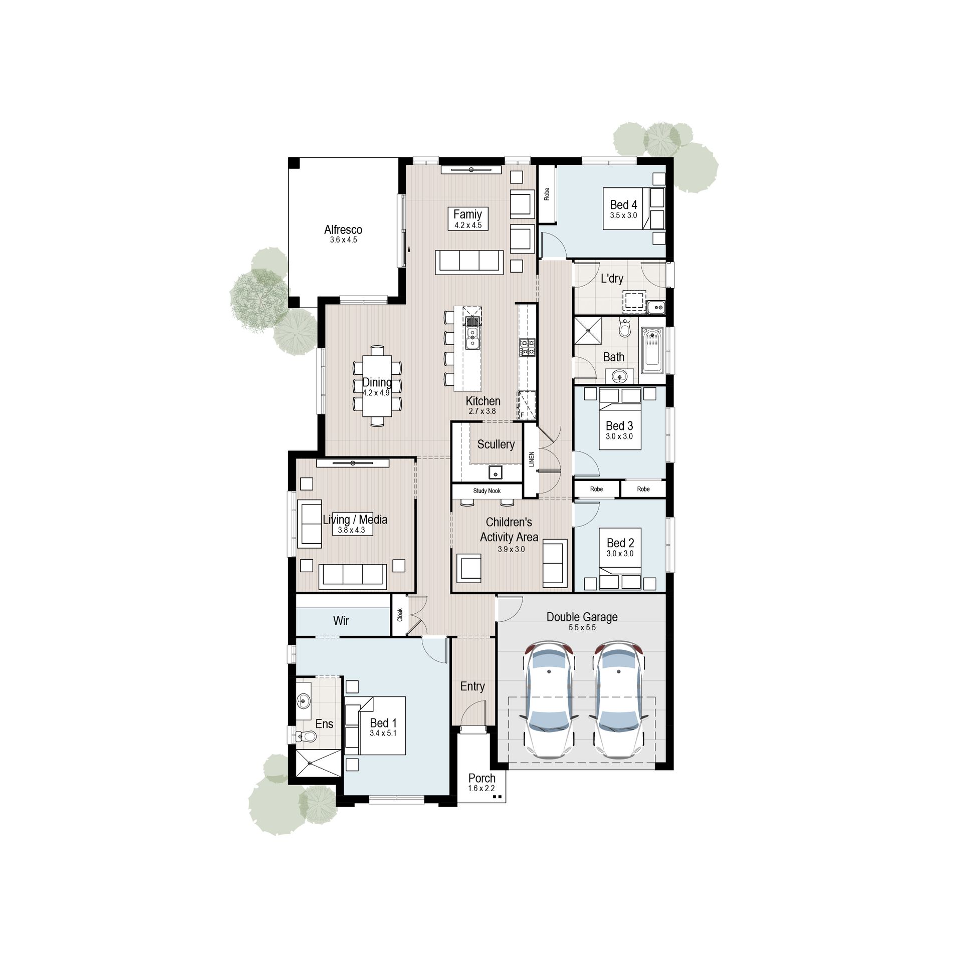 Cascade 27 - Floor plan tiles.