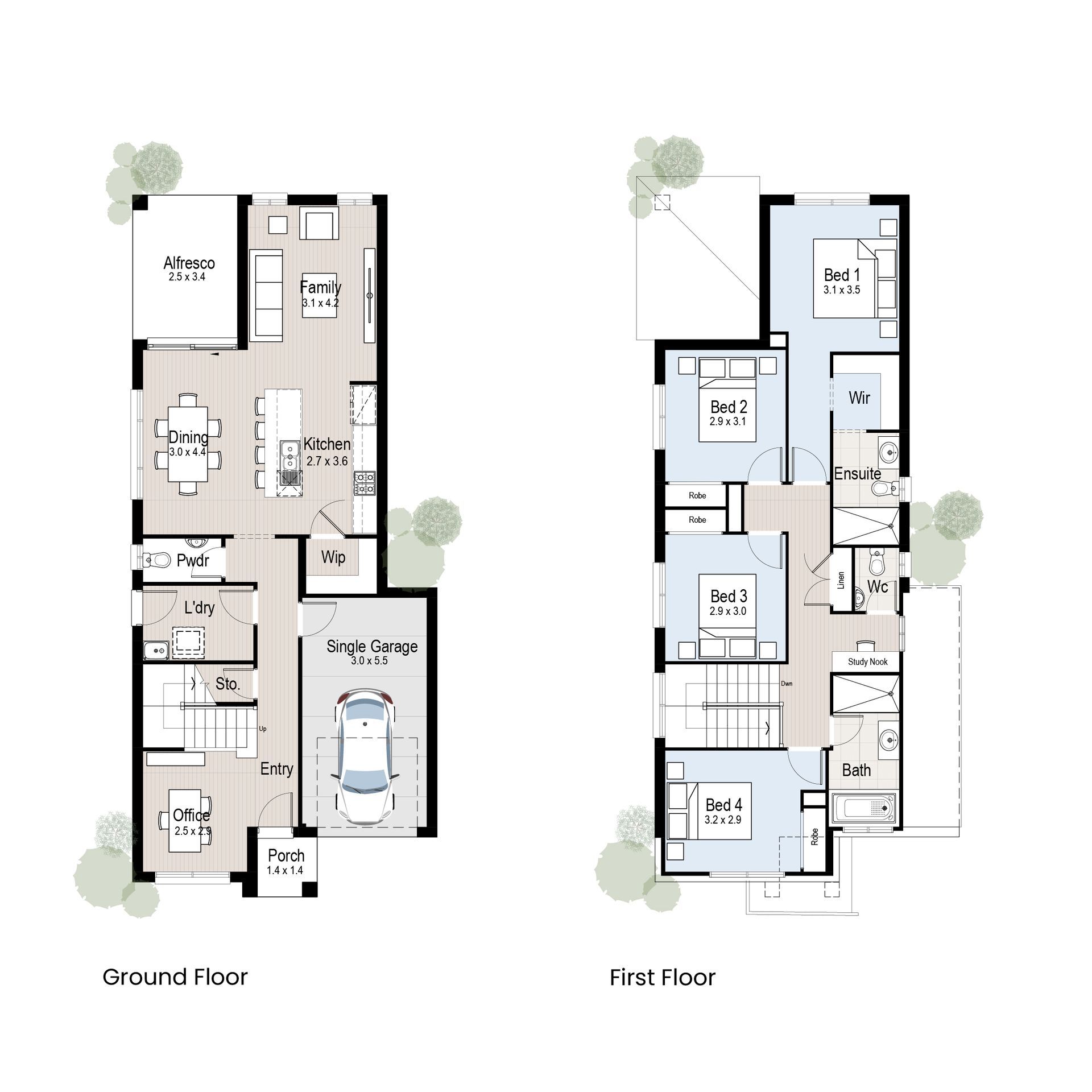 Chalet 21 - Floor plan tiles.