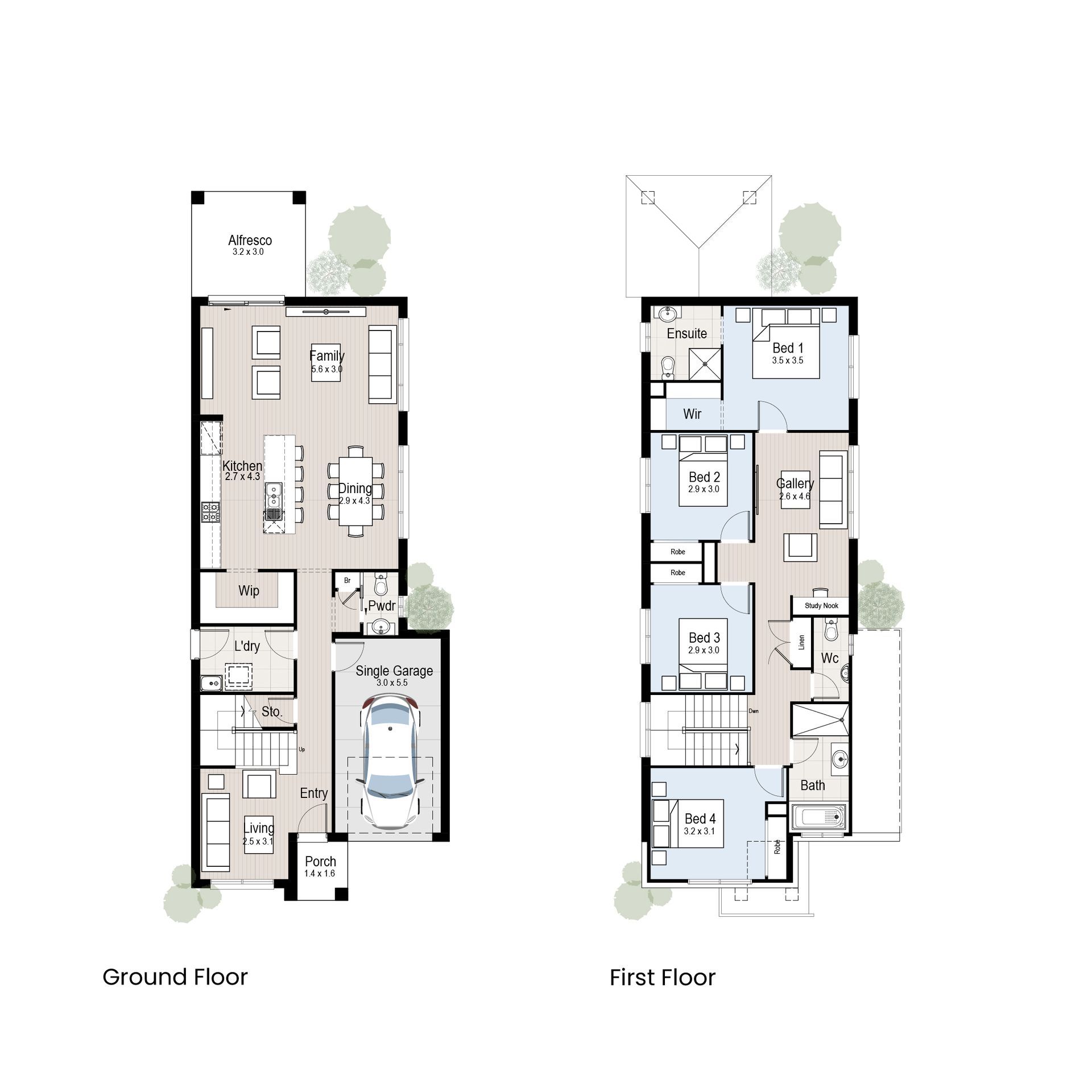 Chalet 23 - Floor plan tiles.