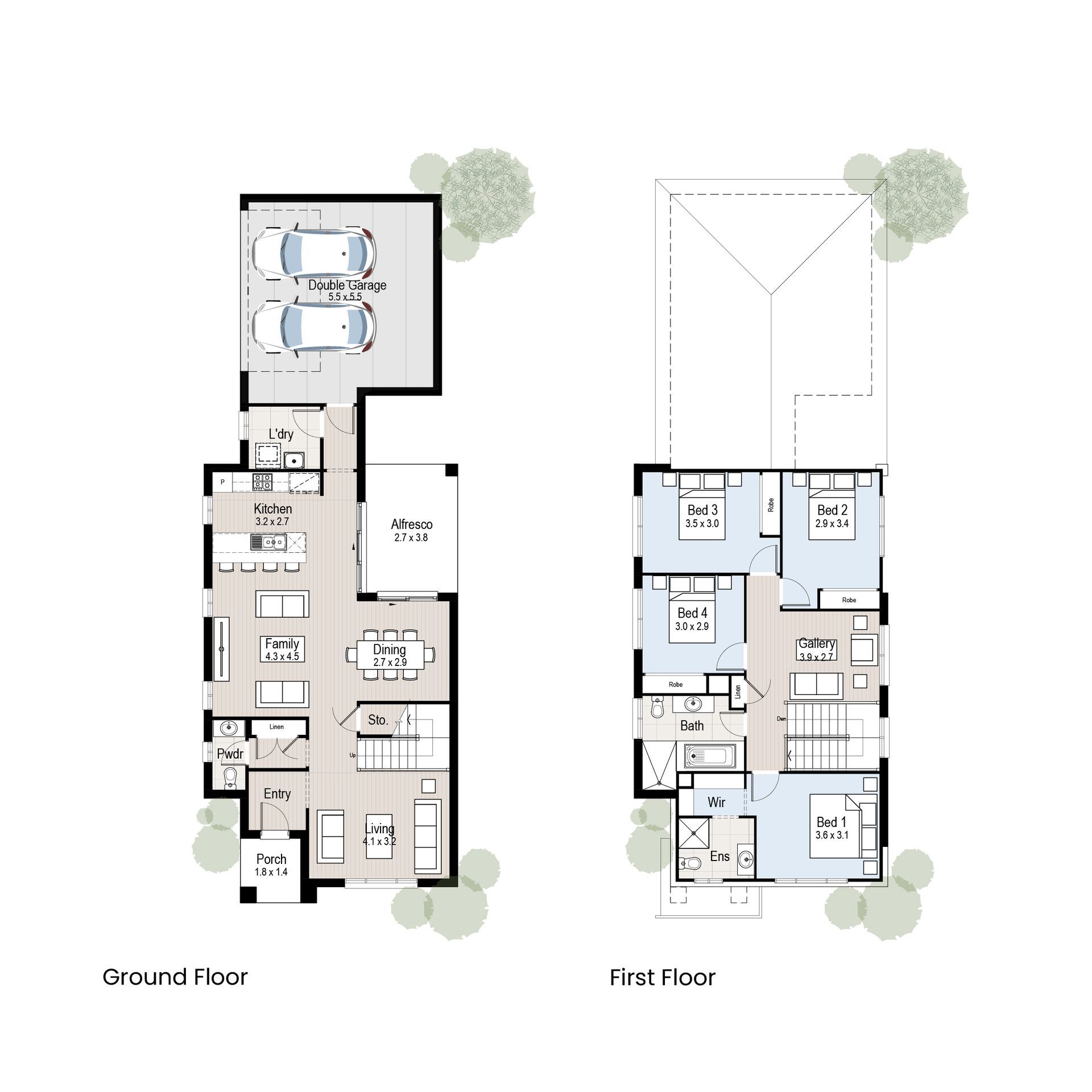 Chateaux 24A - Floor plan tiles.