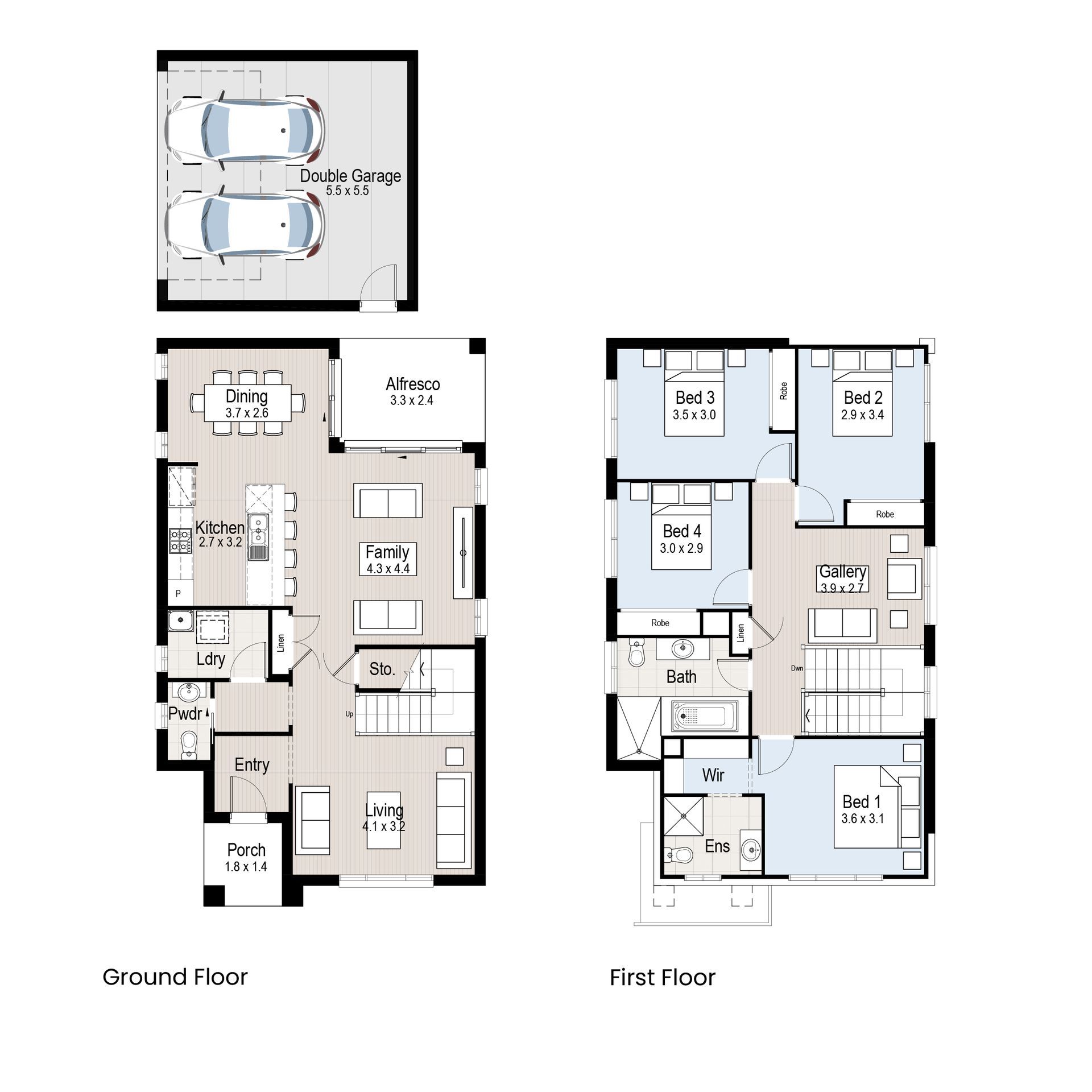 Chateaux 24D - Floor plan tiles.