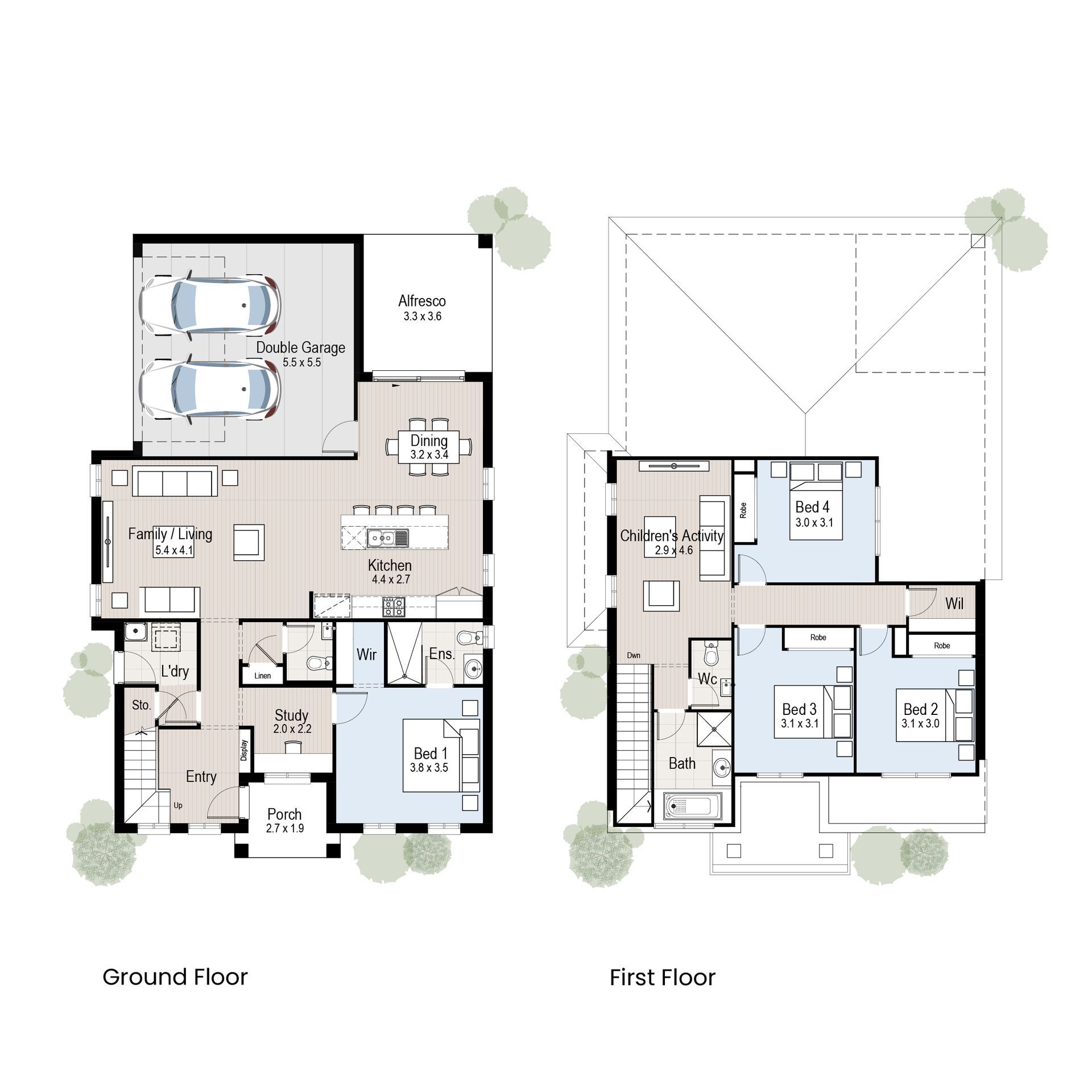 Chateaux 25 - Floor plan tiles.