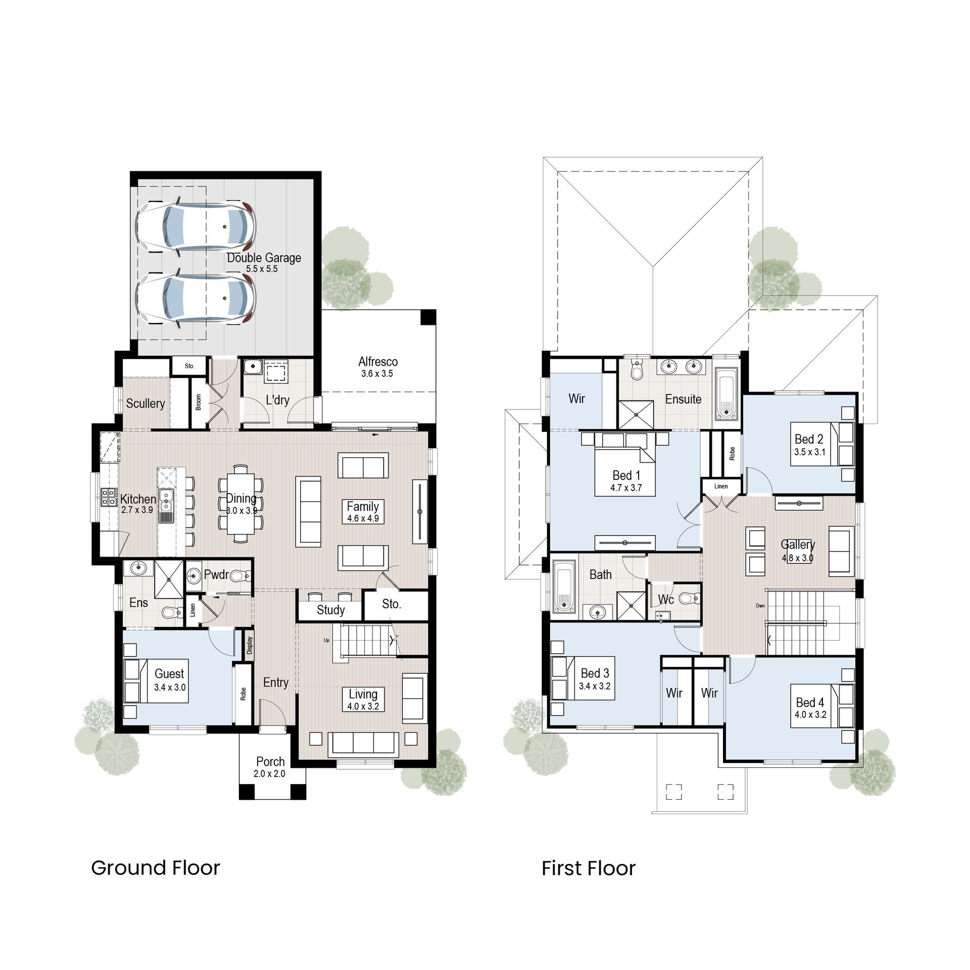 Chateaux 31 - Floor plan tiles.