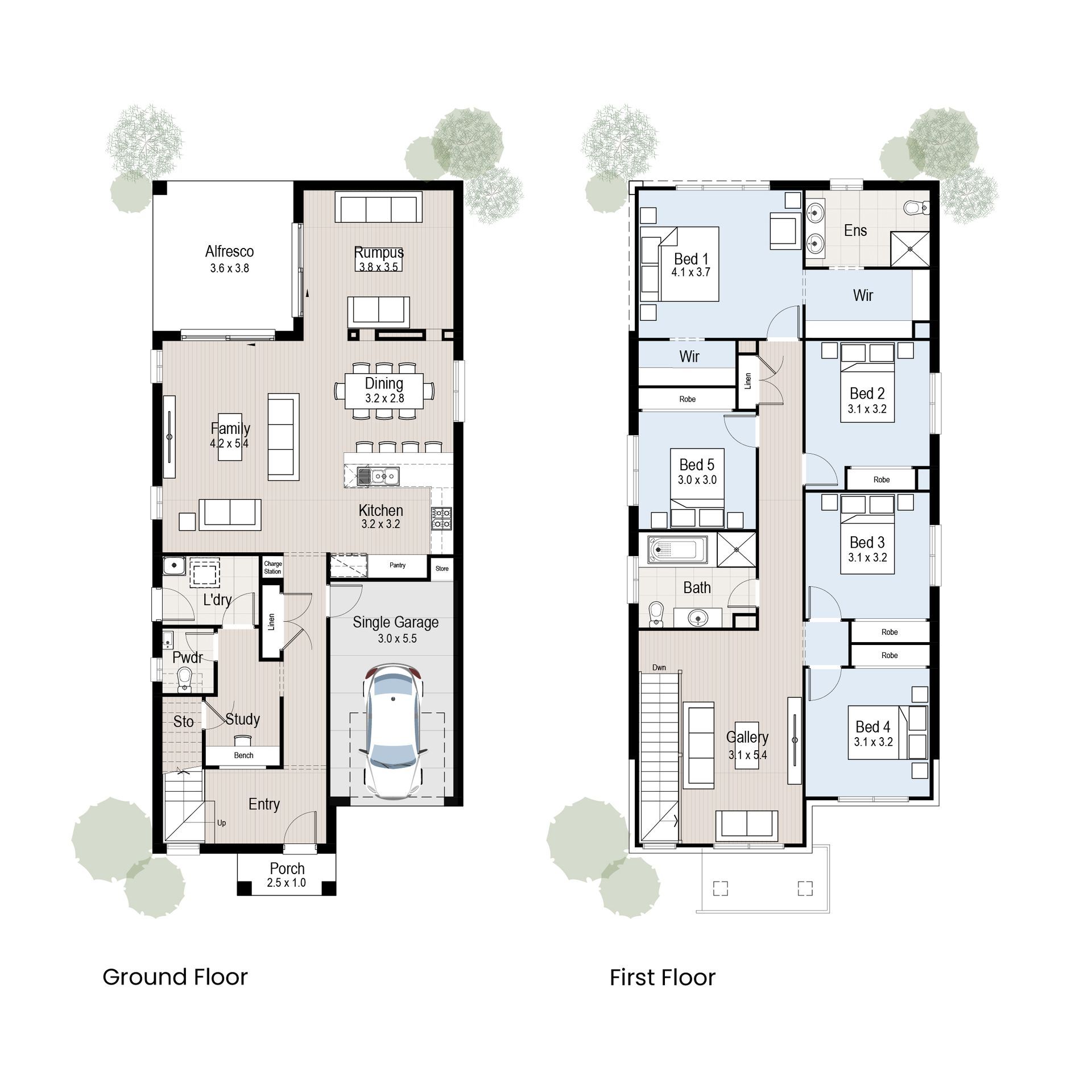 Cottage 28 - Flor plan tiles.