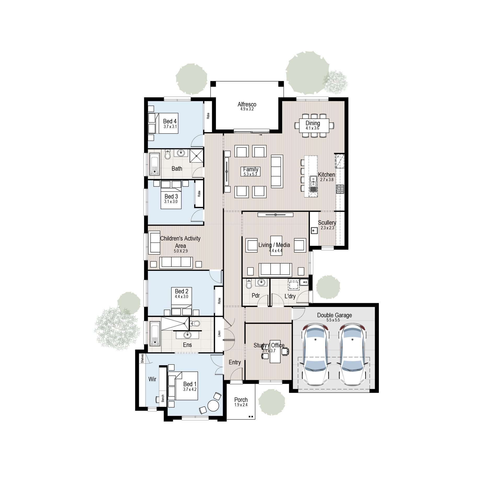 Oasis 32 - Floor plan tiles.