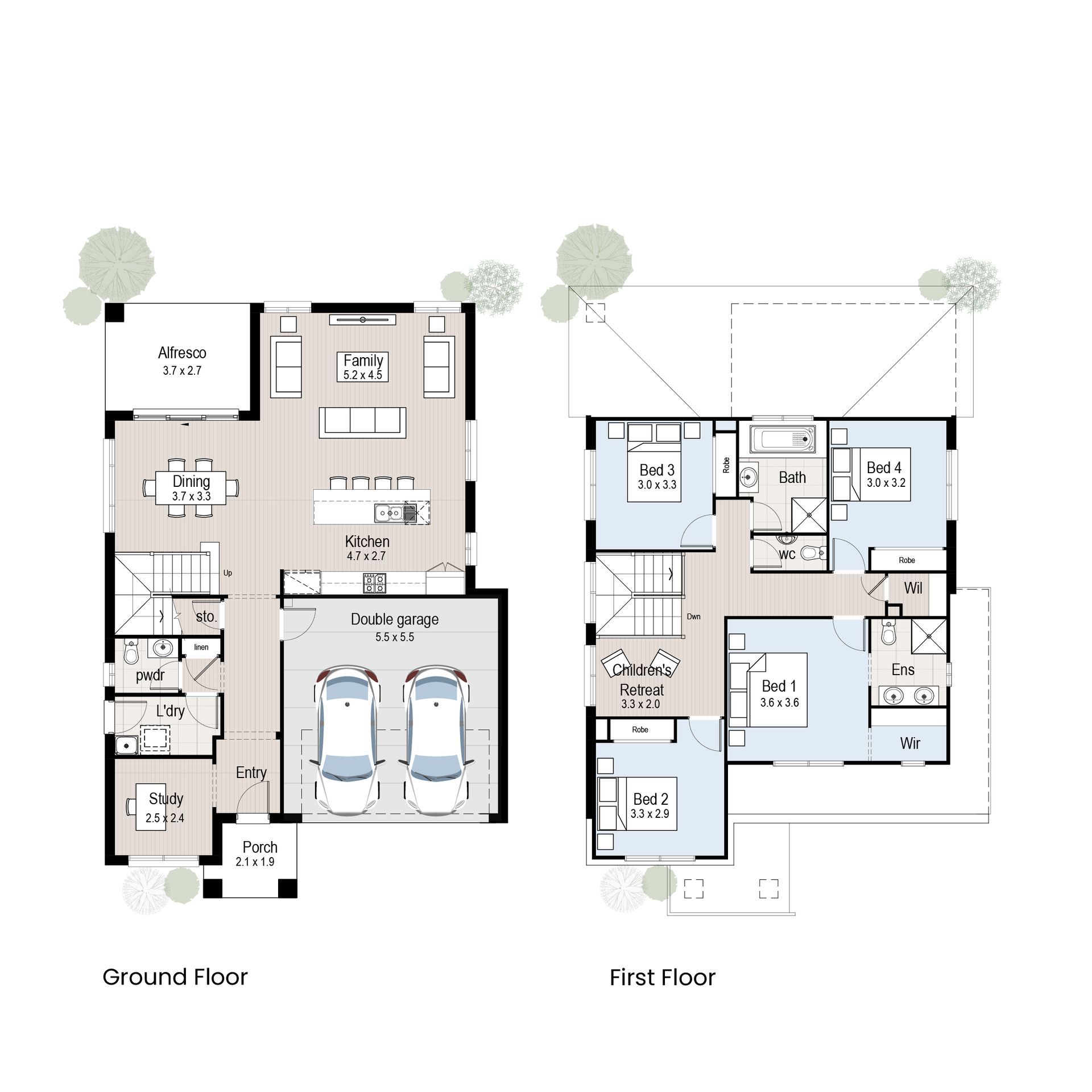 Serenity 25 - Floorplan tiles.