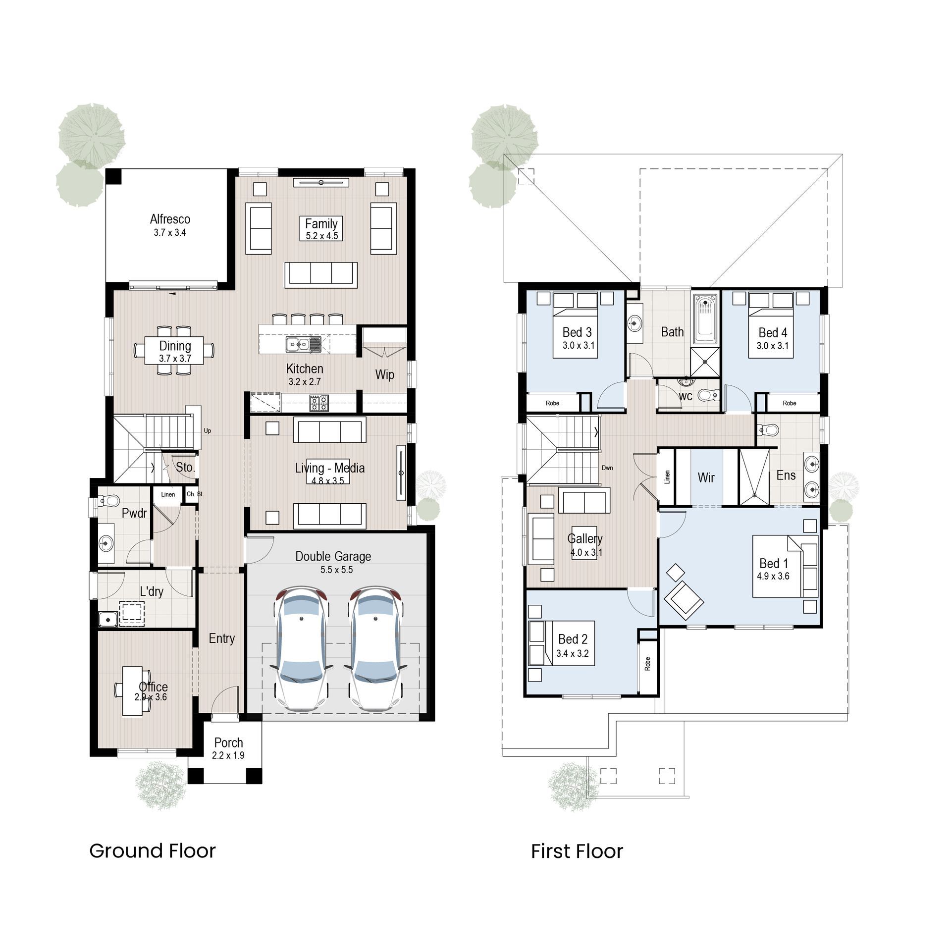 Serenity 30 - Floorplan tiles.
