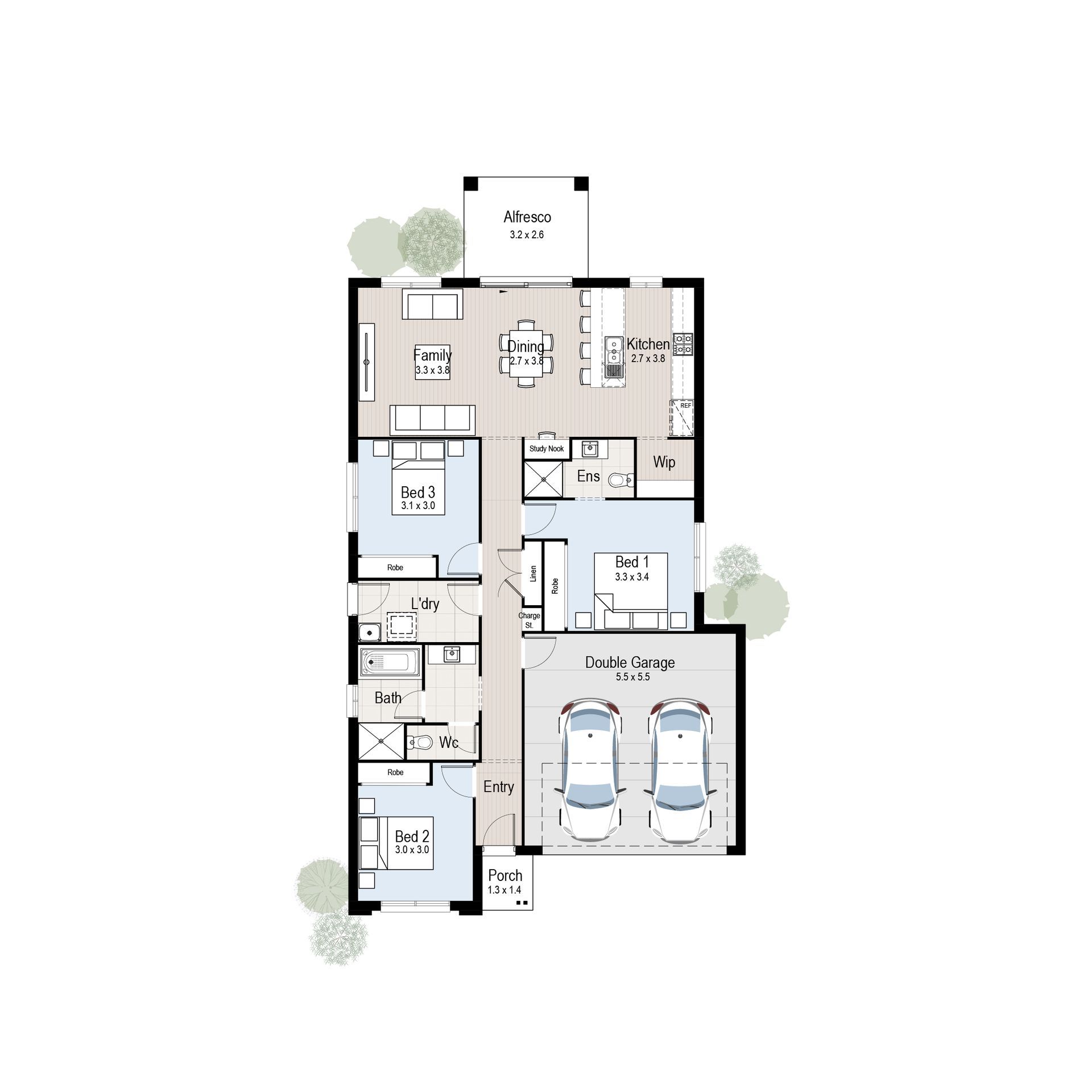 Villa 17 - Floor plan tiles.