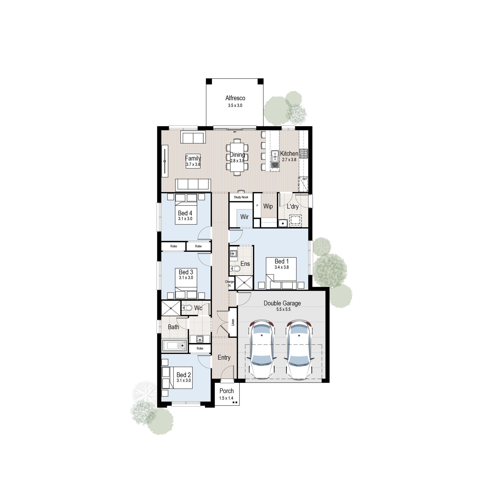 Villa 19 - Floor plan tiles.