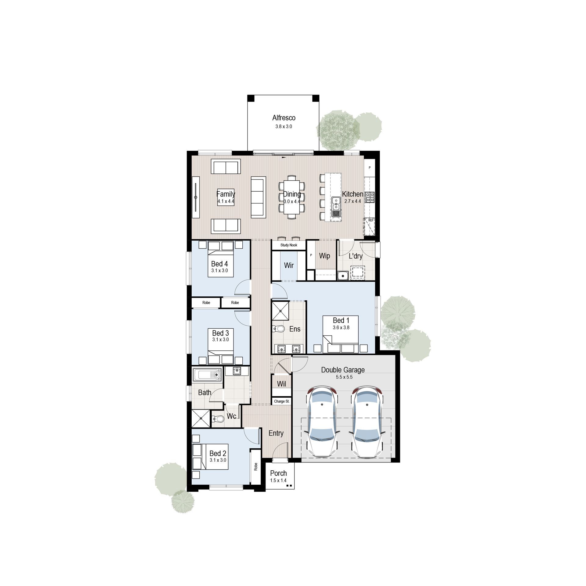 Villa 21 - Floor plan tiles.