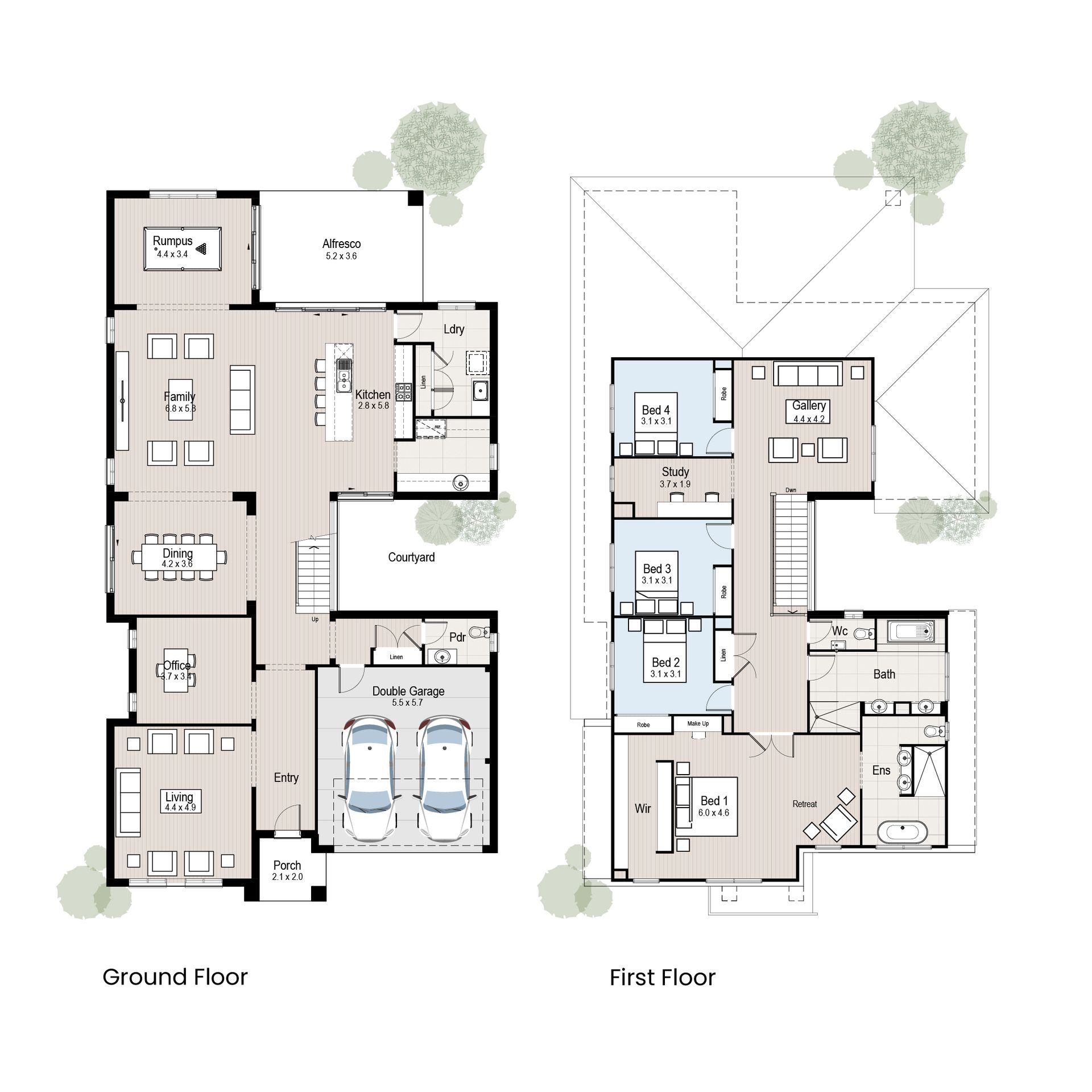Vineyard 43 - Floor plan tiles.
