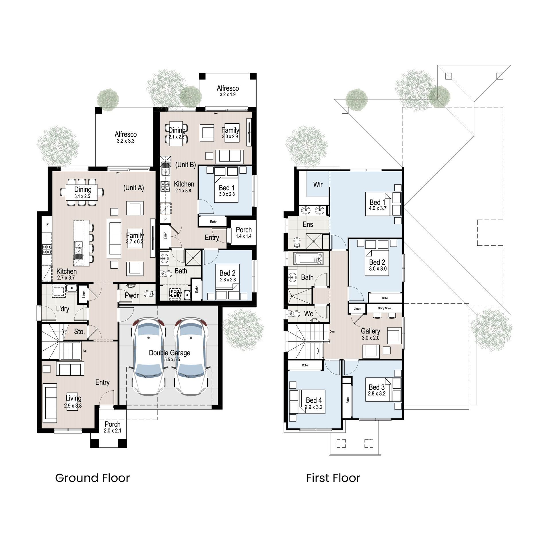 Chalet 21 - Floor plan tiles.