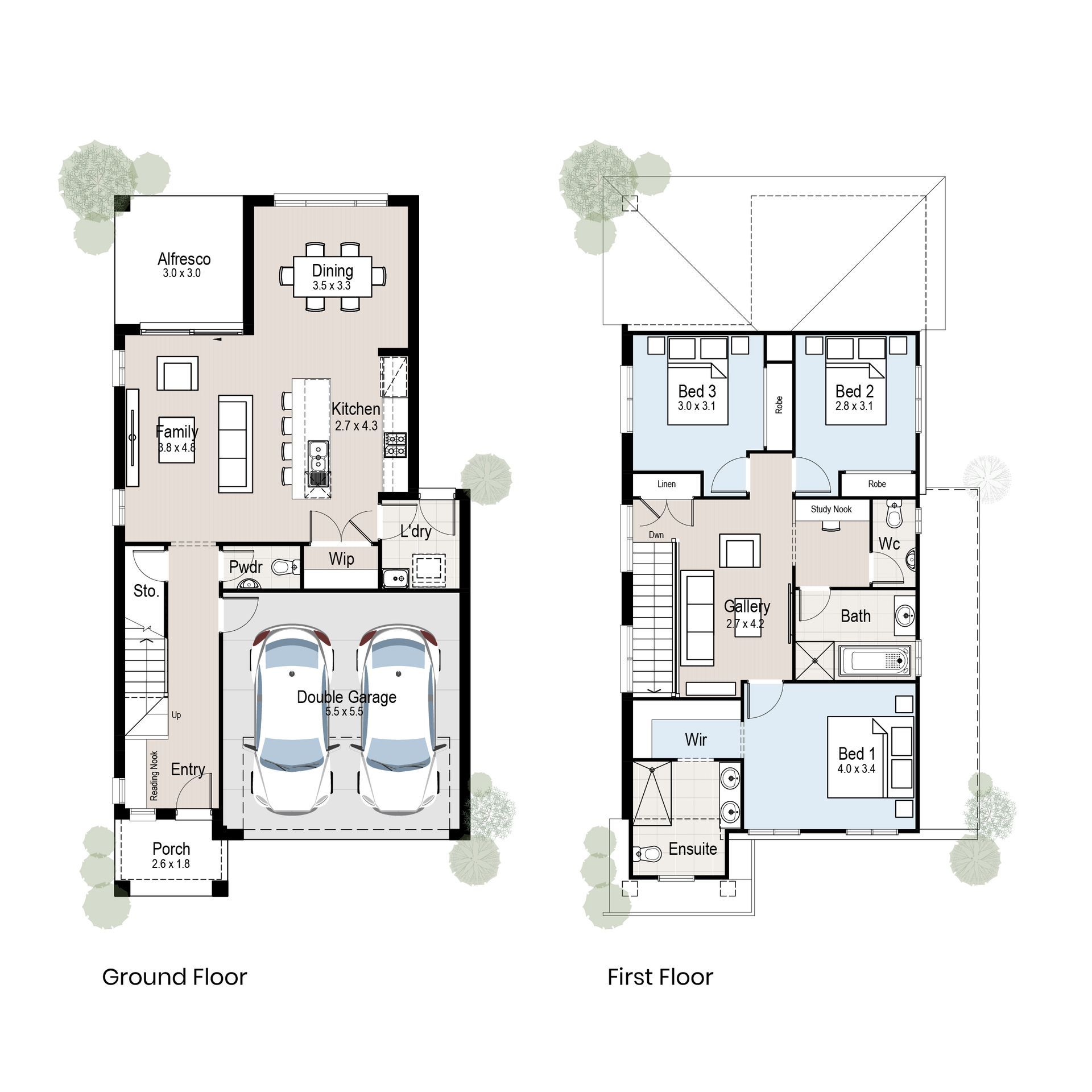 Cambridge 22 - Floor plan tiles.