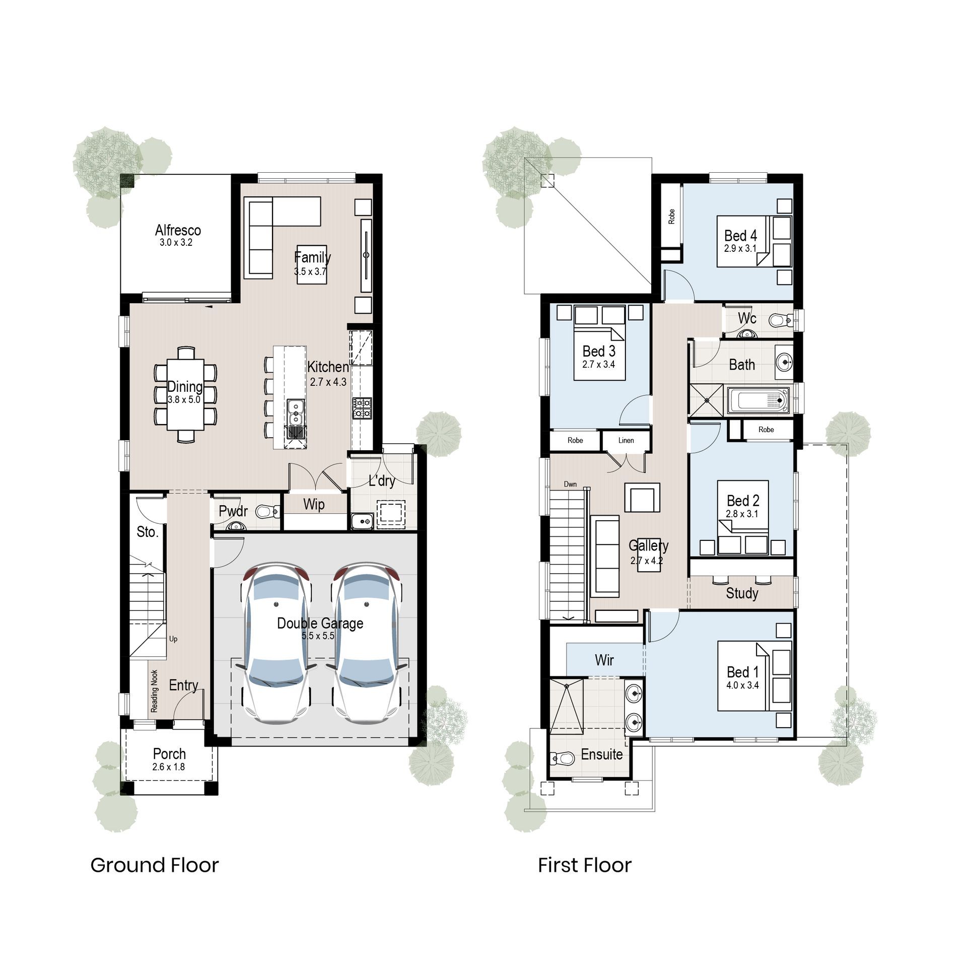 Cambridge 24 - Floor plan tiles.