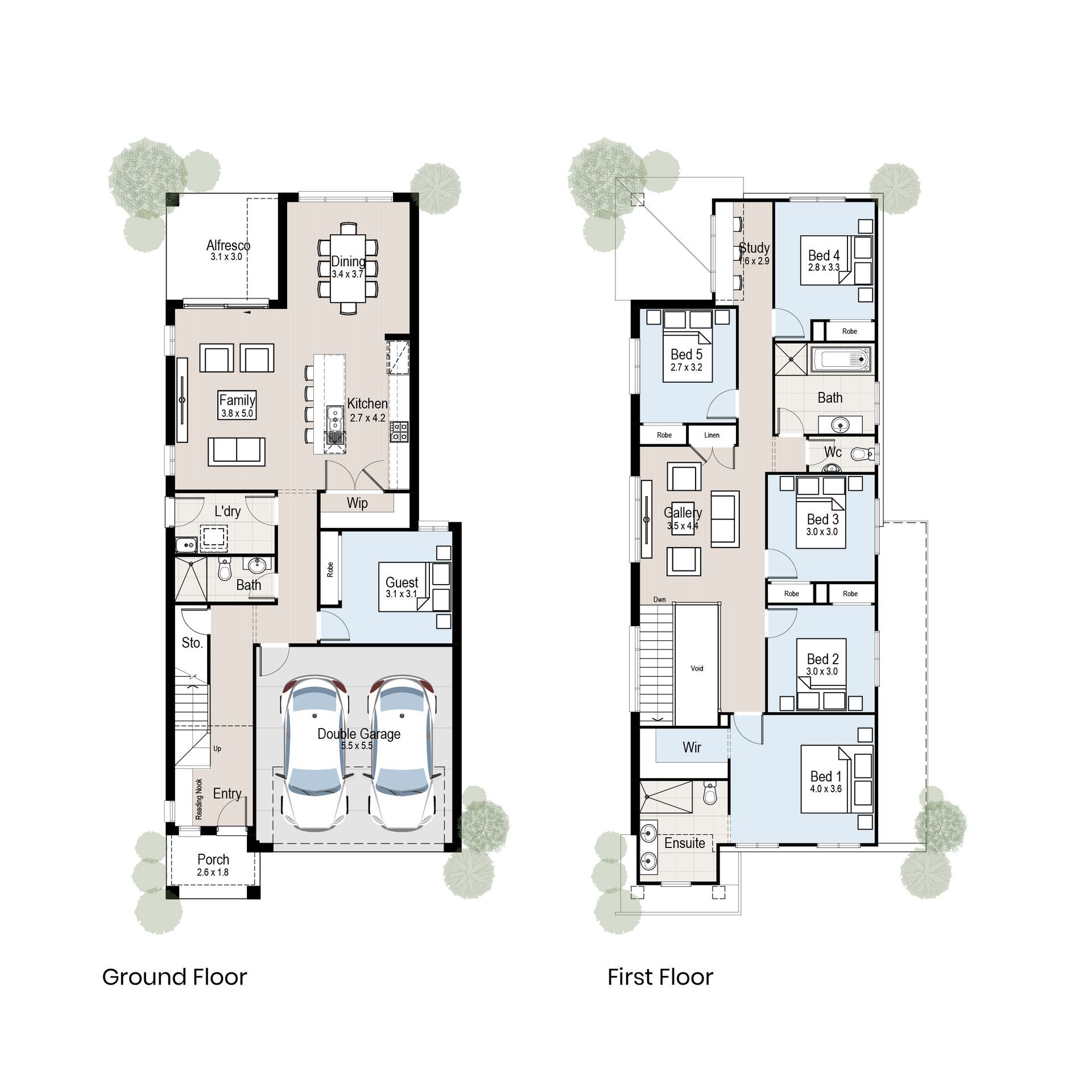 Cambridge 29 - Floor plan tiles.