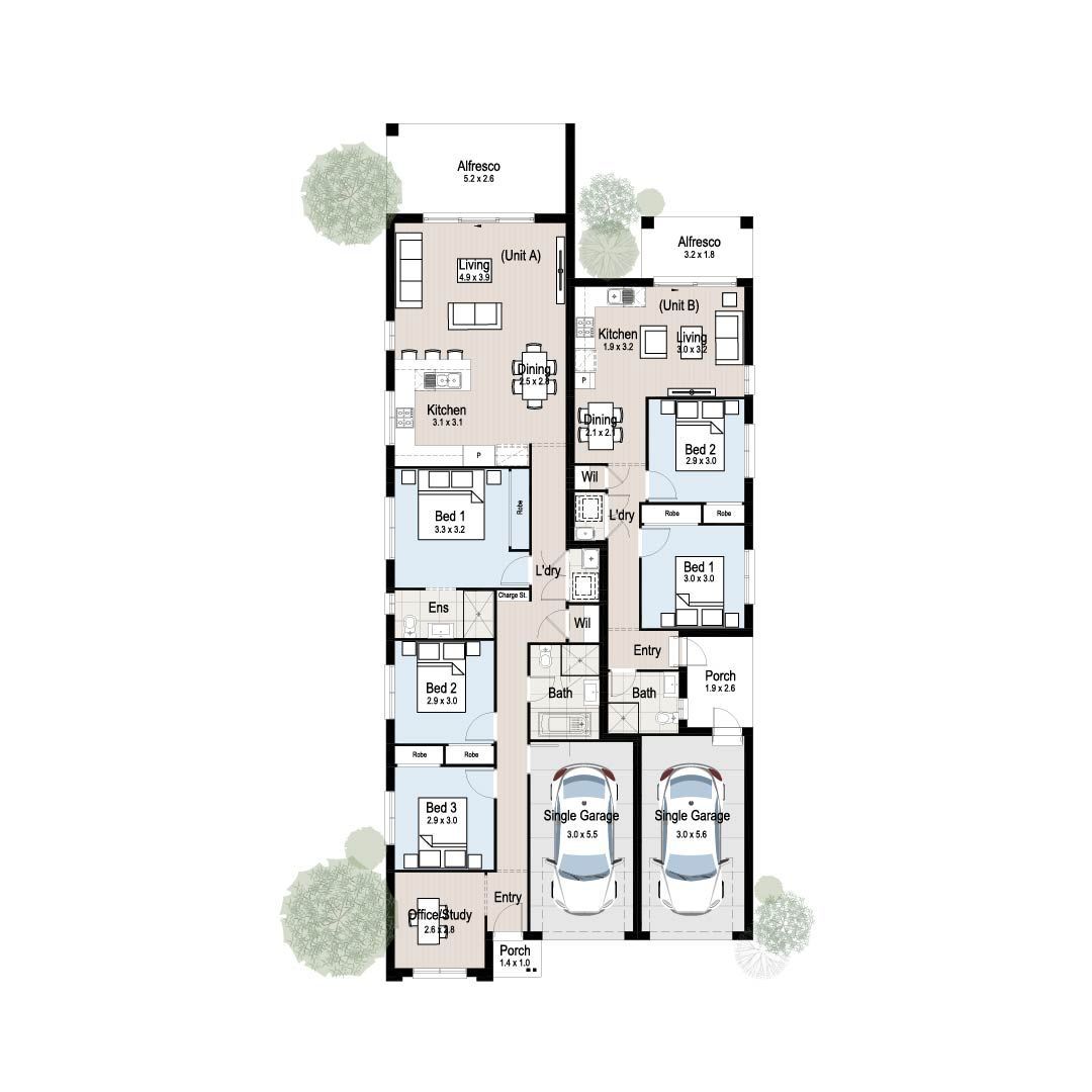 Chalet 21 - Floor plan tiles.