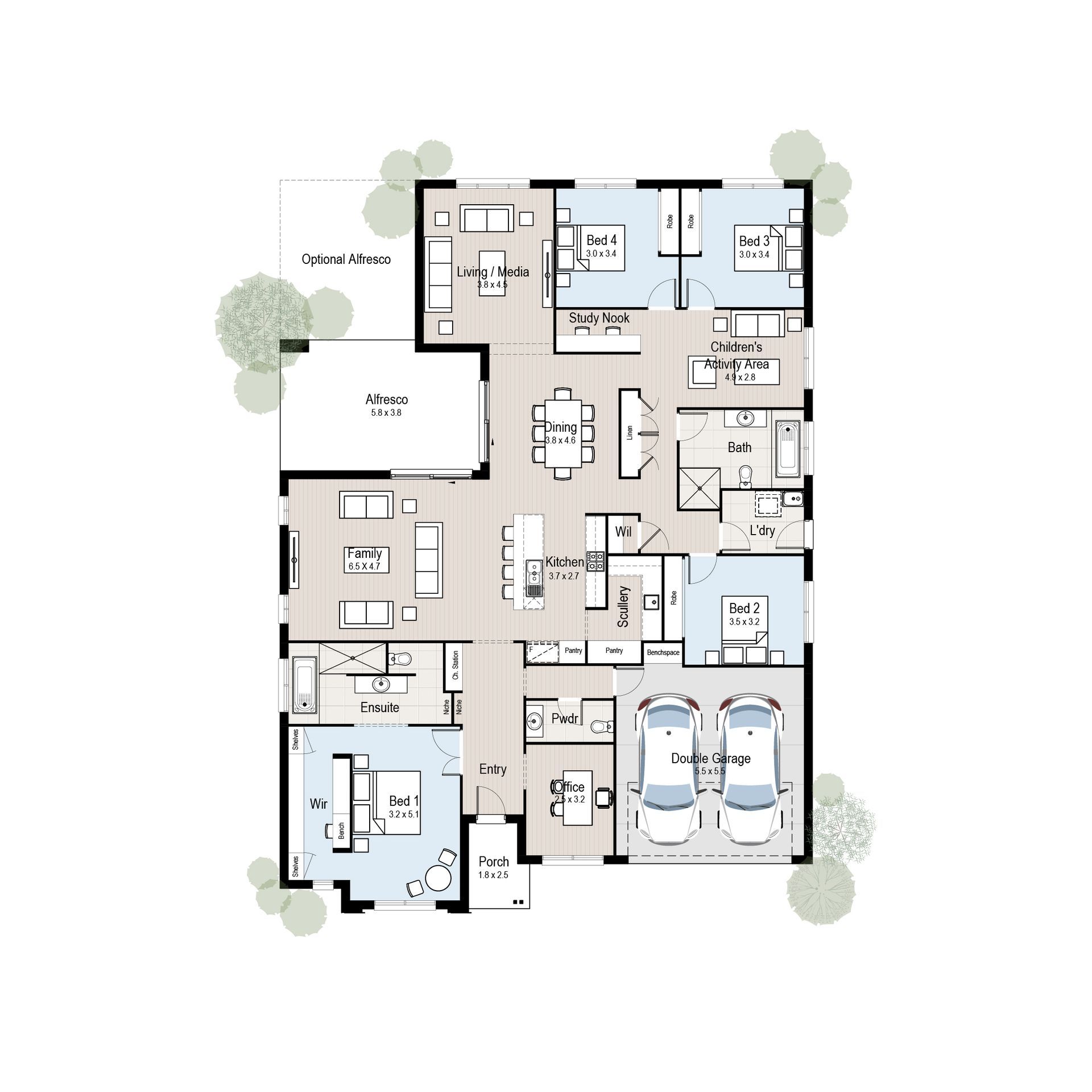 Hillside 33 - Floor plan tiles.