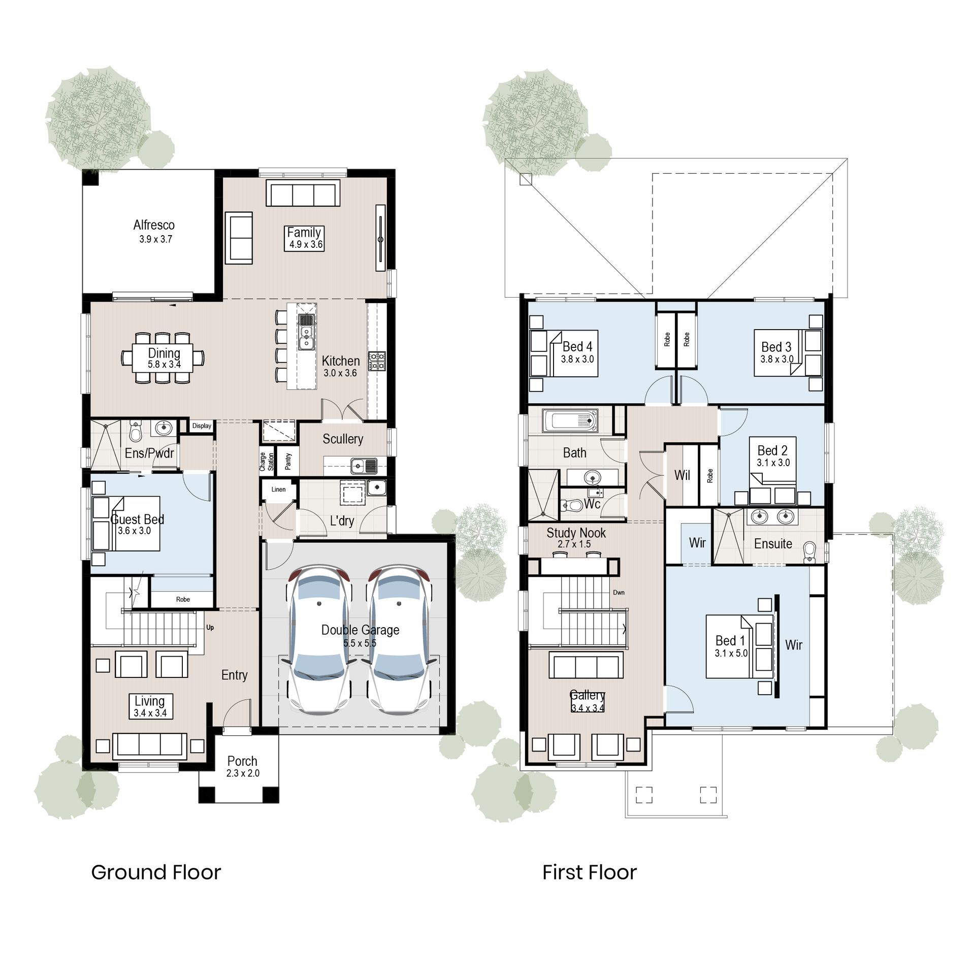 Retreat 32 - Floor plan tiles.