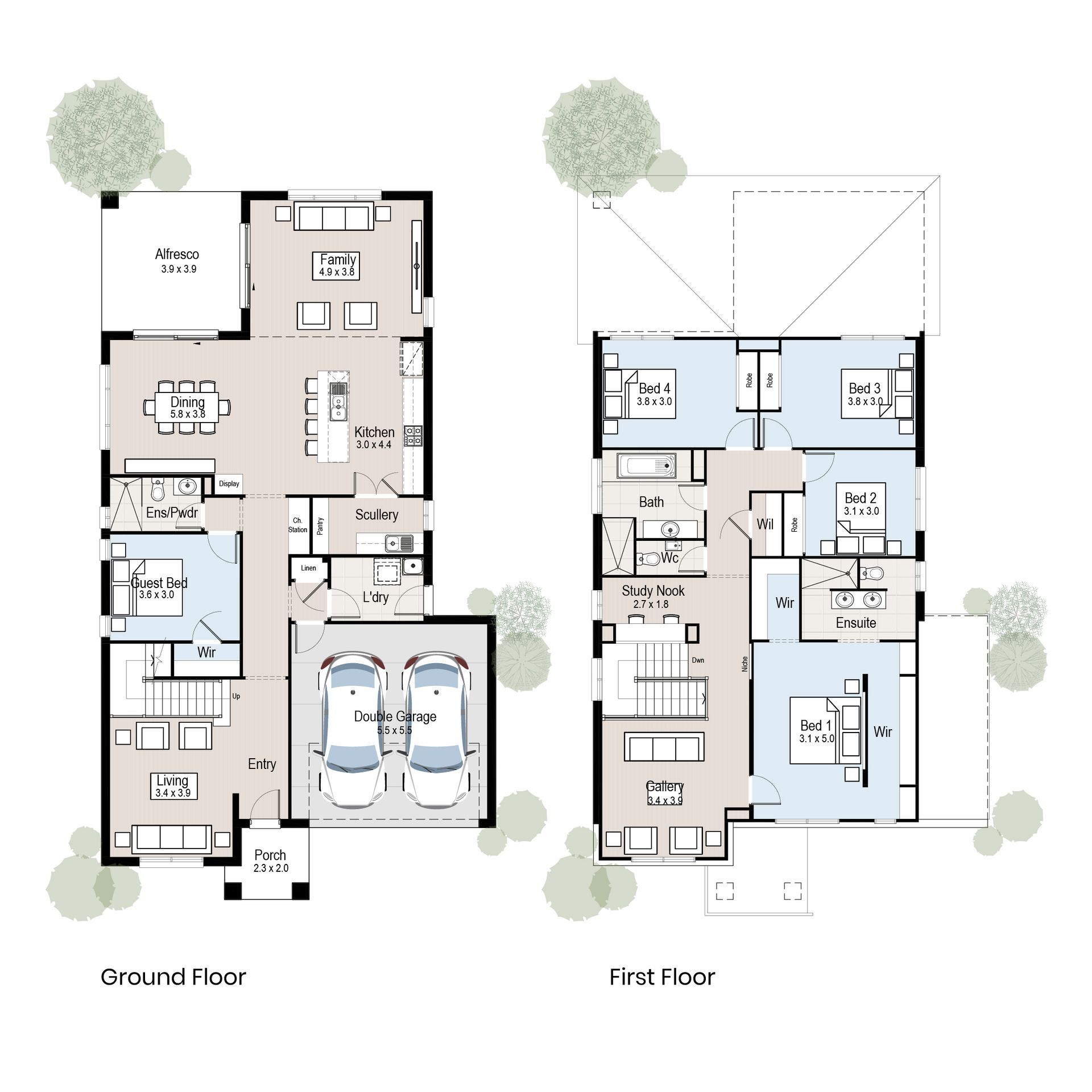 Retreat 34 - Floor plan tiles.