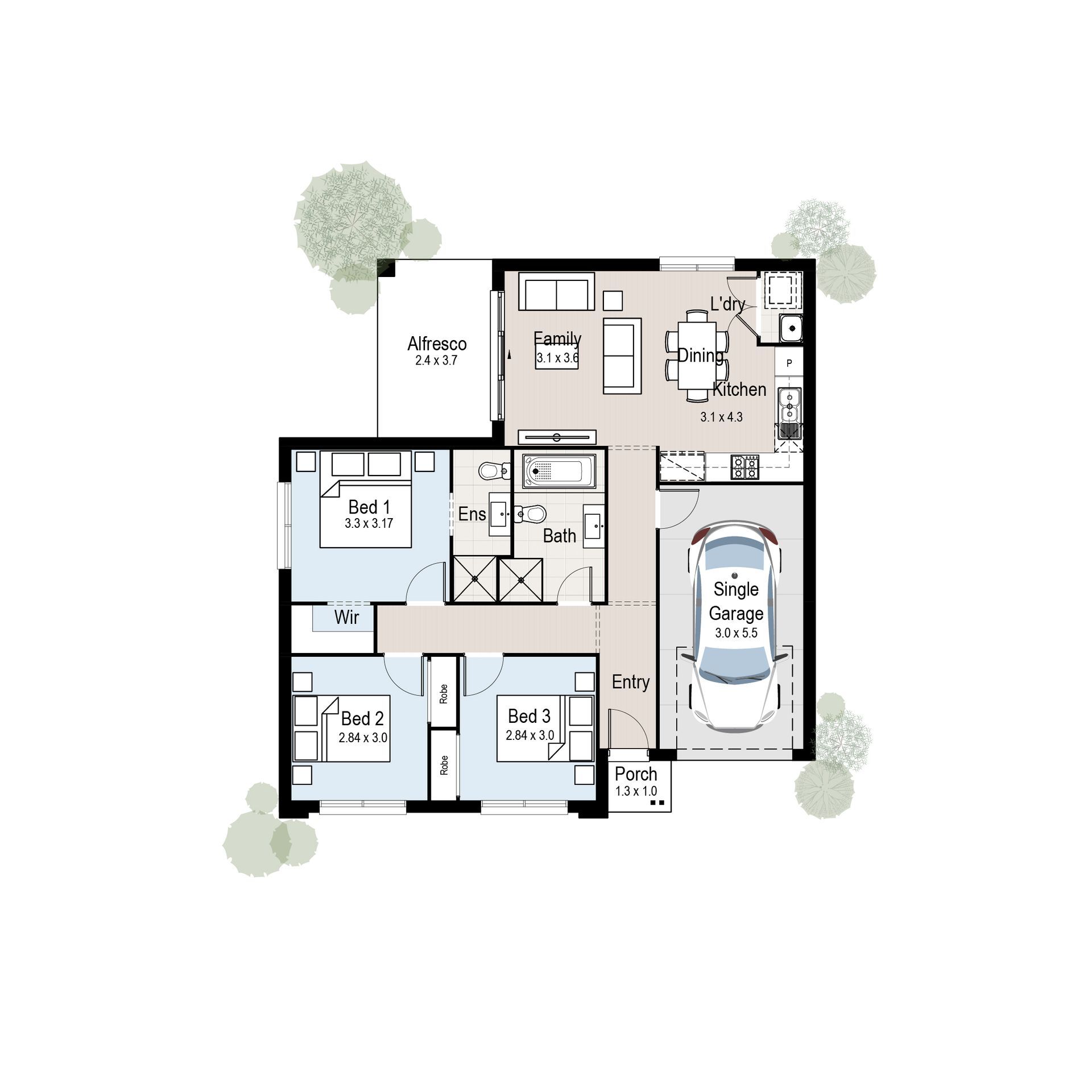 Ridge 1 - Floor plan tiles.