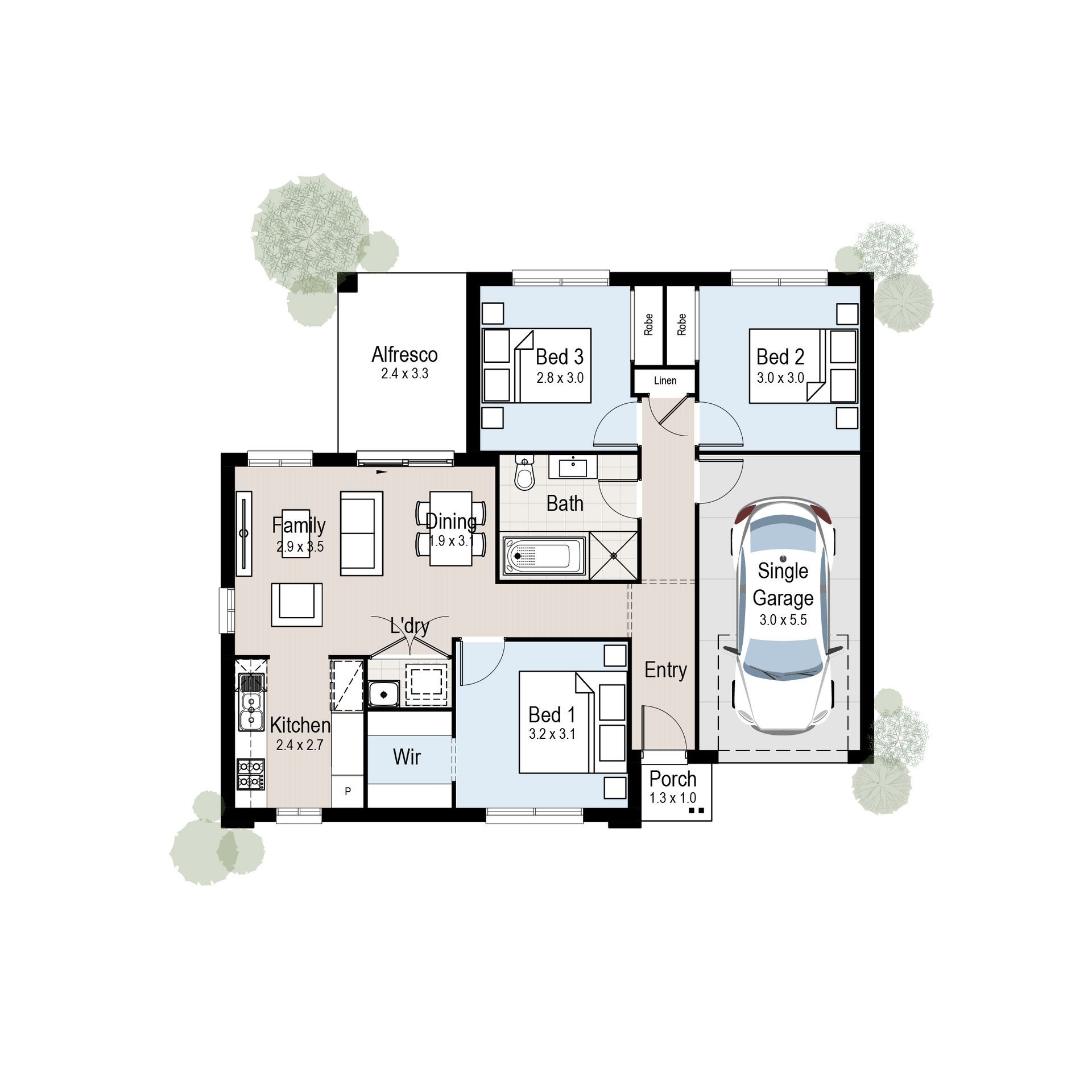 Ridge 2 - Floor plan tiles.