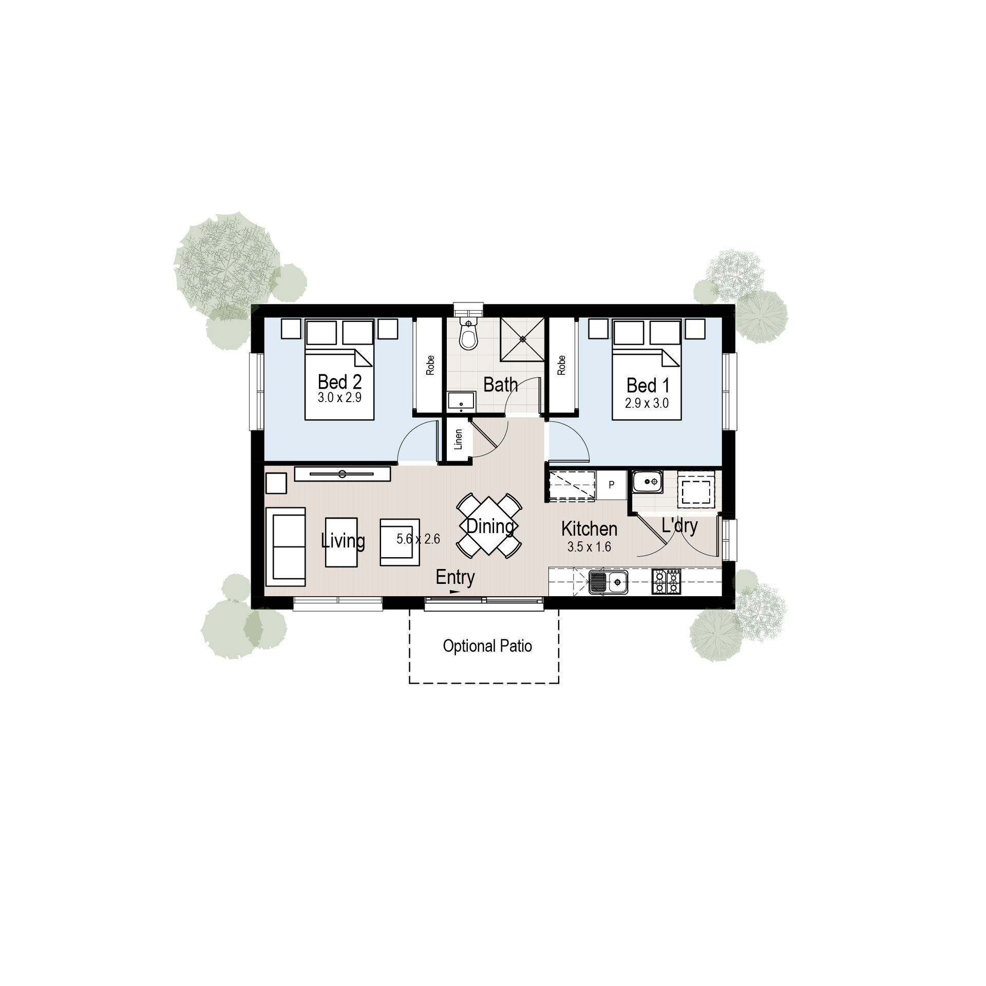 Riverview 1 - Floor plan tiles.