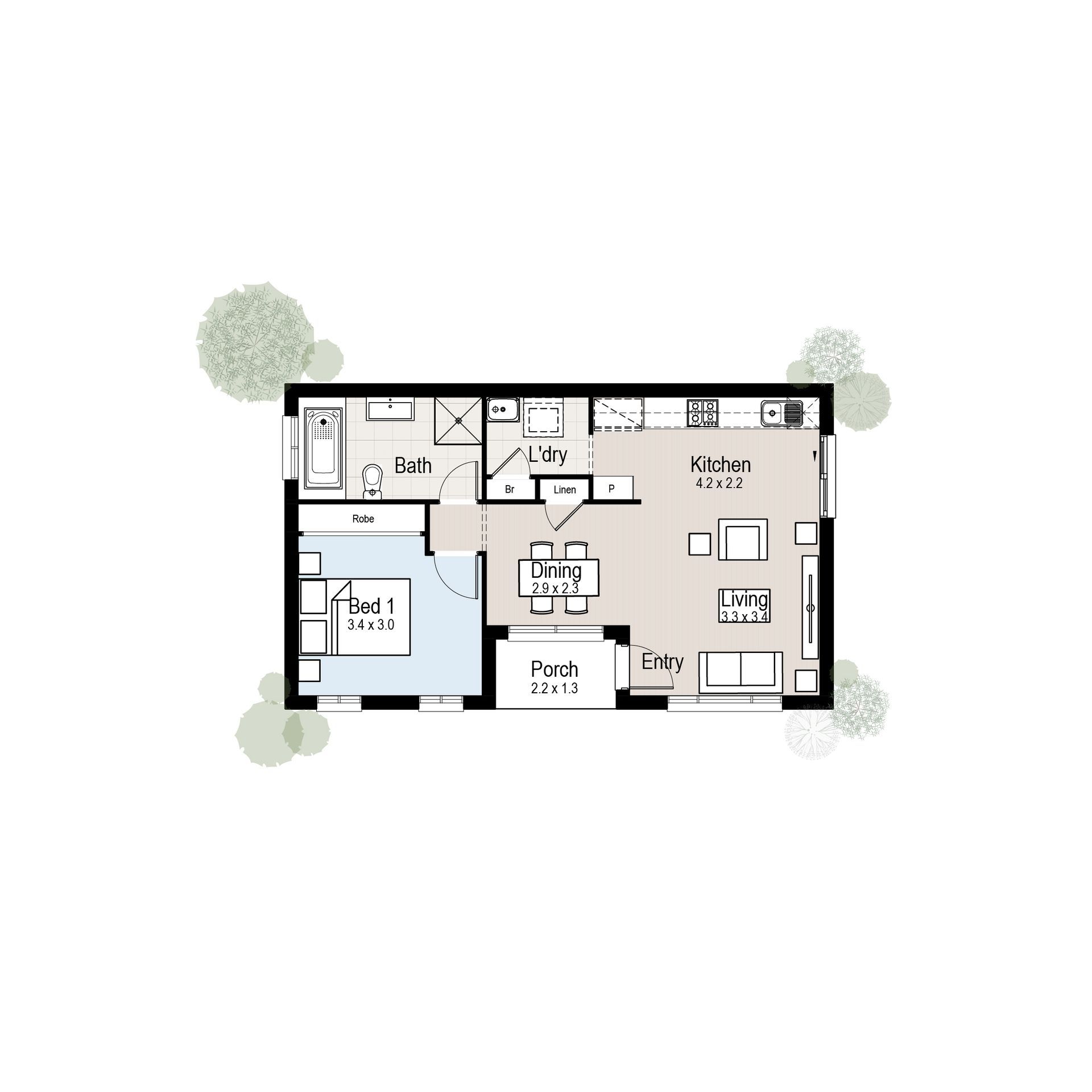 Riverview 1 - Floor plan tiles.