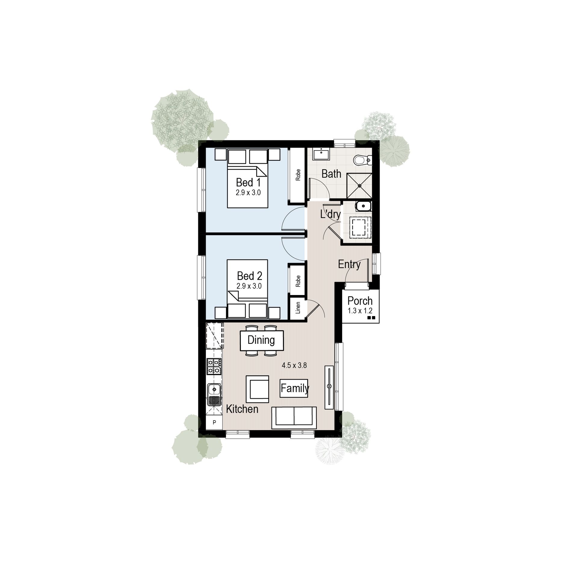 Riverview 1 - Floor plan tiles.