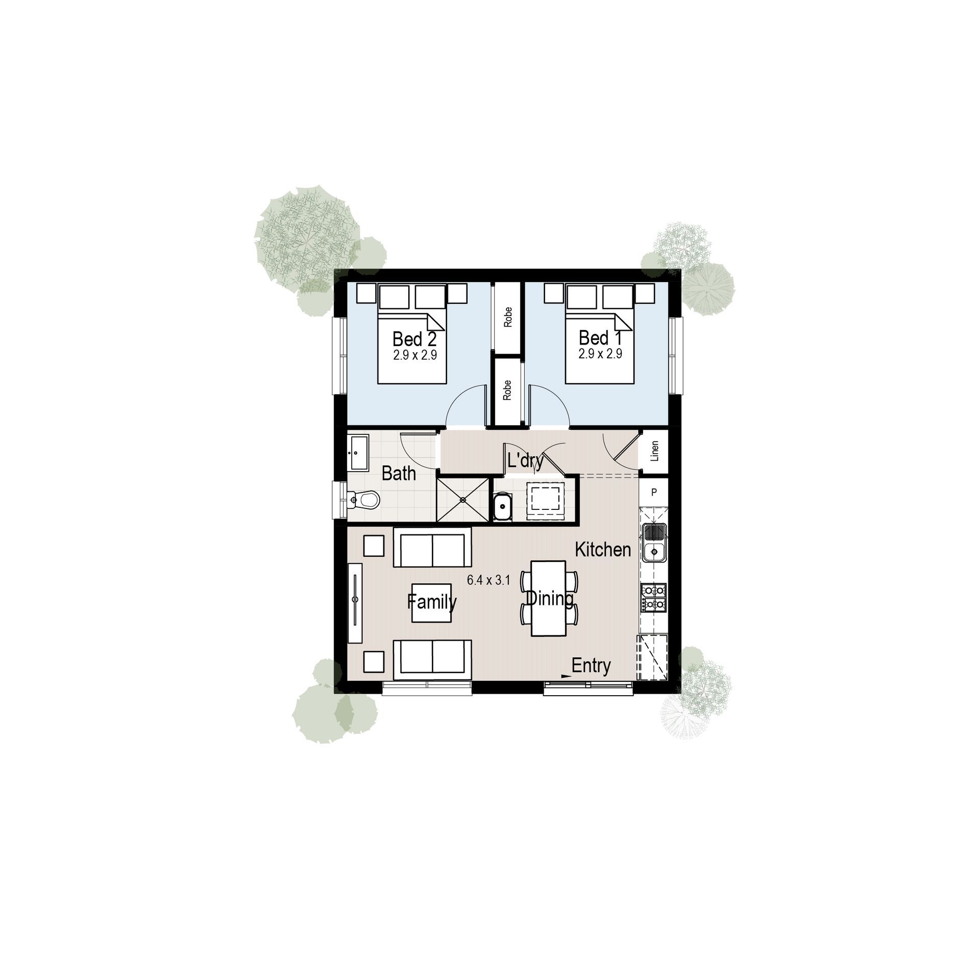 Riverview 1 - Floor plan tiles.