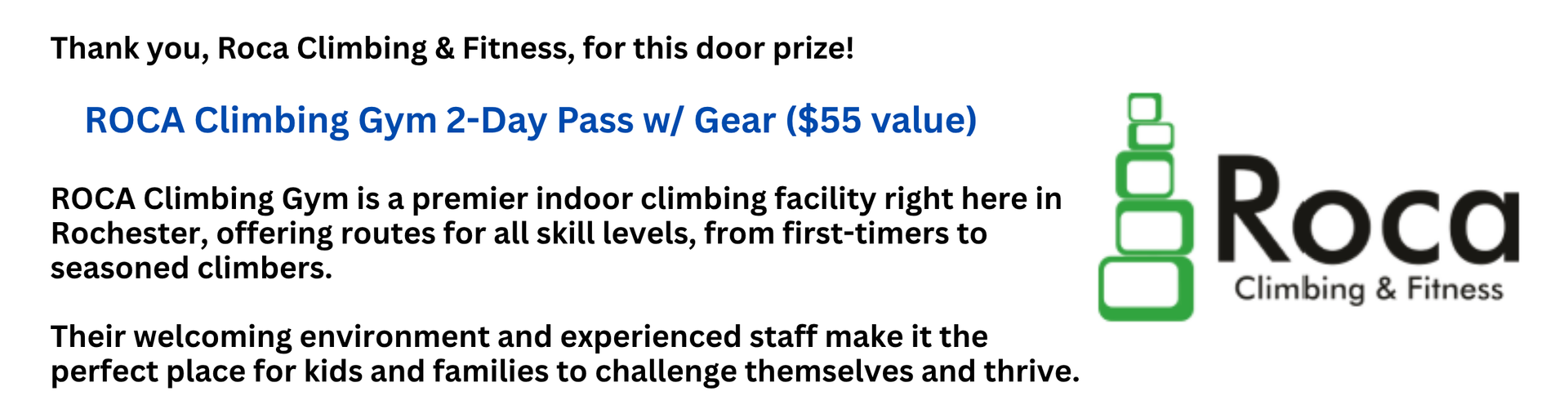 Rochester Exchange Club announcement: $625 raised for 20'x30' tent rental. White tent on grass, with cost shown.