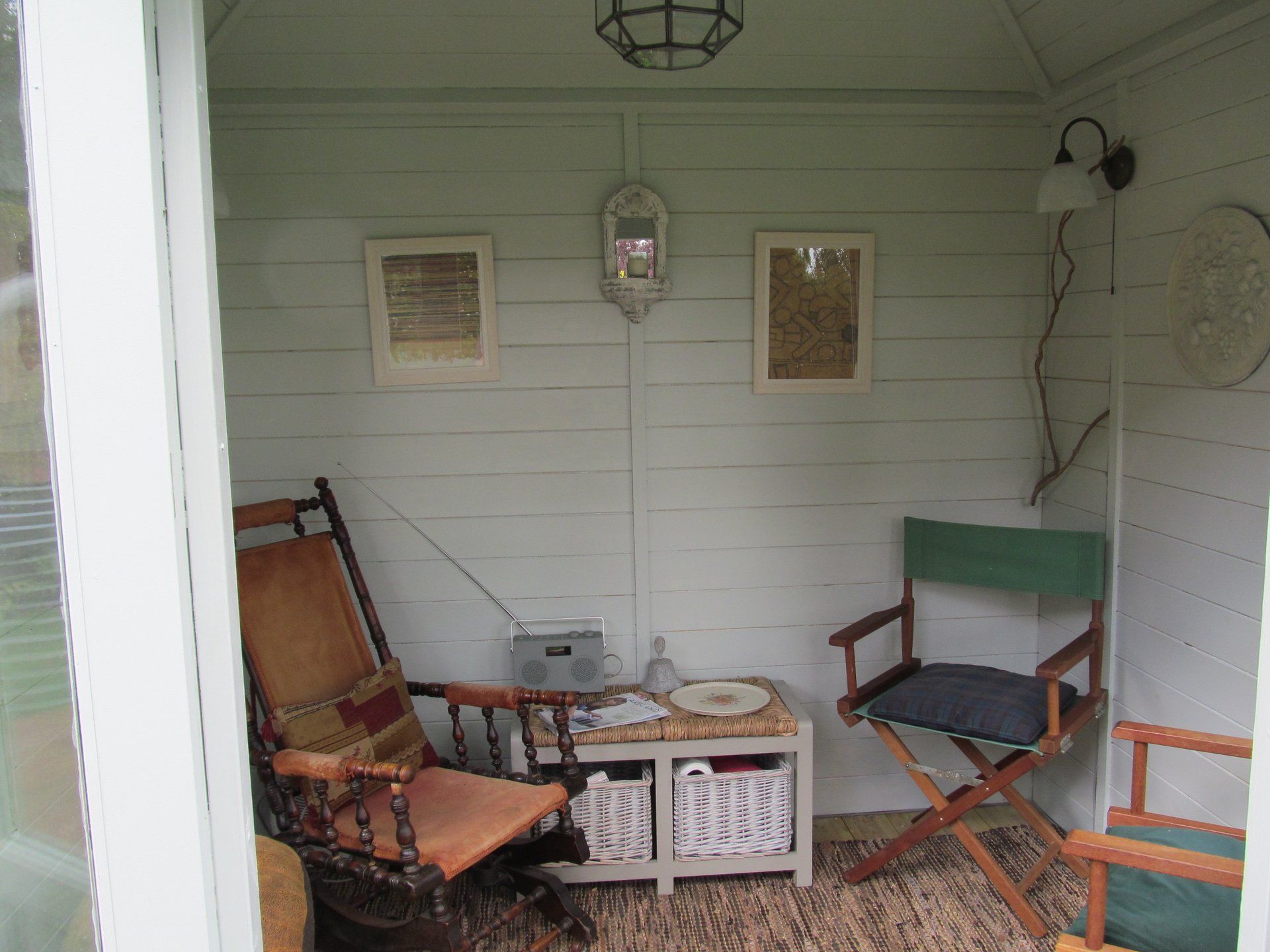 Inside Hip Roof Summer House in a Devon Garden