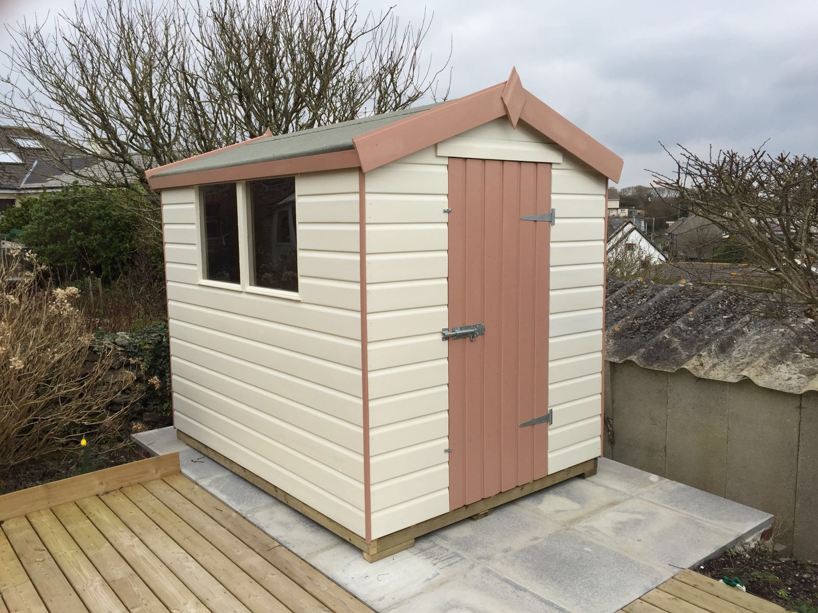 Painted Apex Garden Shed with double windows