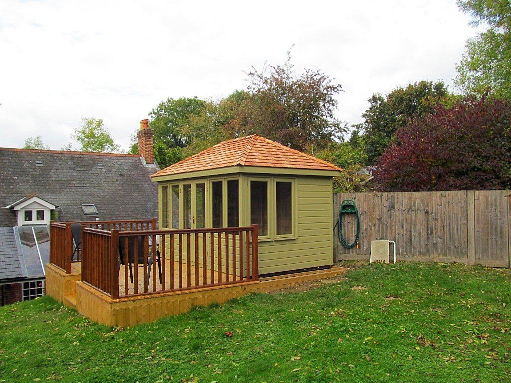 the hip roof bespoke summer house by CP Sheds Devon