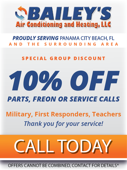 Bailey 's air conditioning and heating llc is proudly serving panama city beach fl and the surrounding area