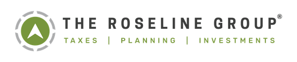 a logo for the roseline group taxes planning and investments
