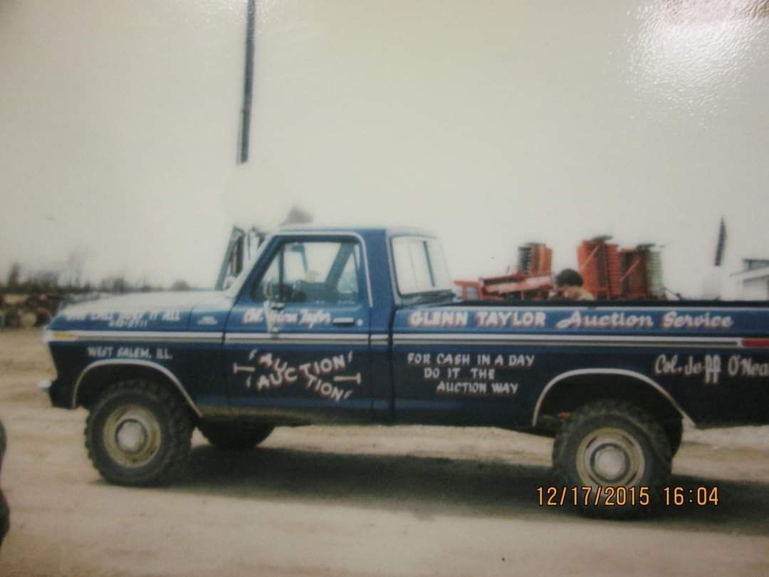 Blue pickup truck with 