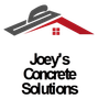 Logo for Joey's Concrete Solutions: trowel shape over a red roof with a small window; text below.