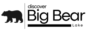 Discover Big Bear Lake logo with black bear silhouette and text on white background