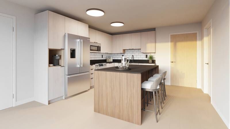 kitchen with large island