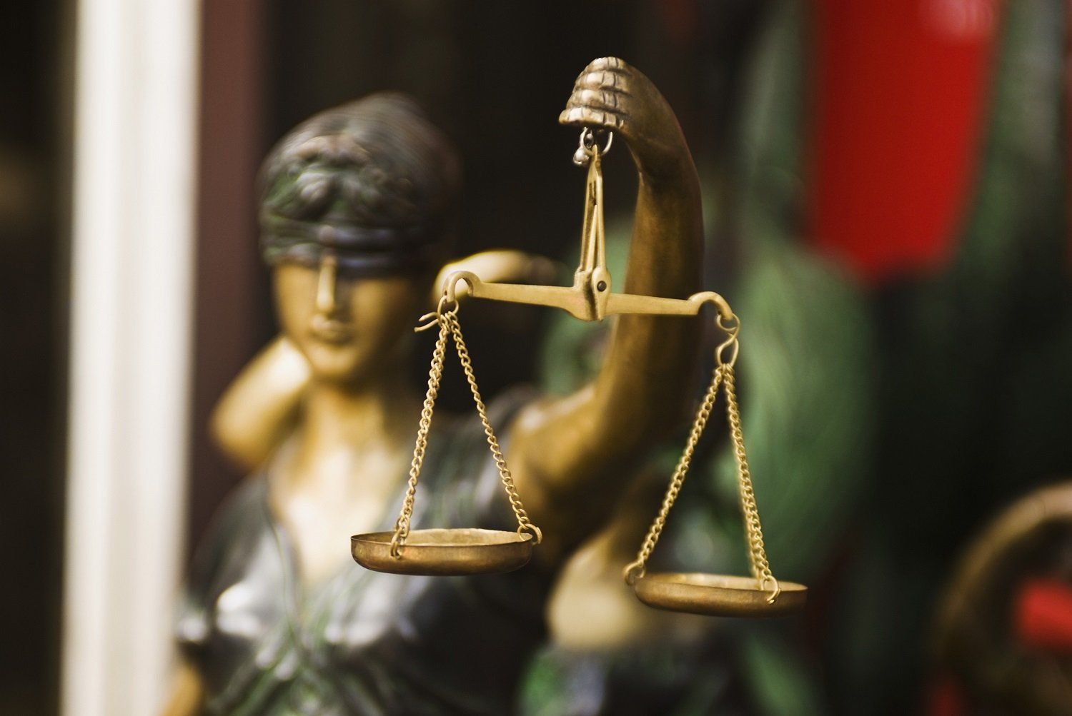 Lady Justice holding the scales of justice.