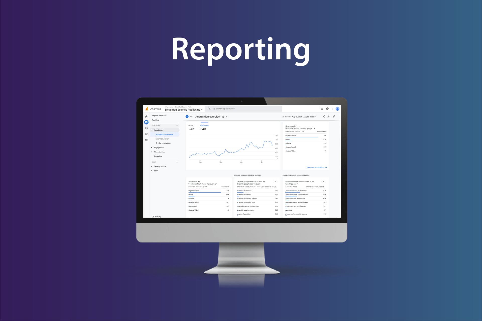 SEO reporting dashboard example