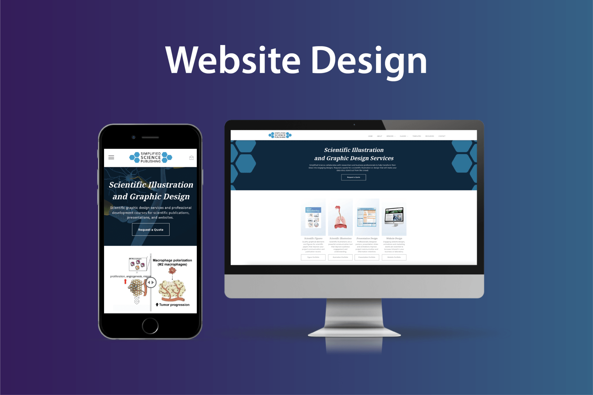 Mobile and desktop website design examples