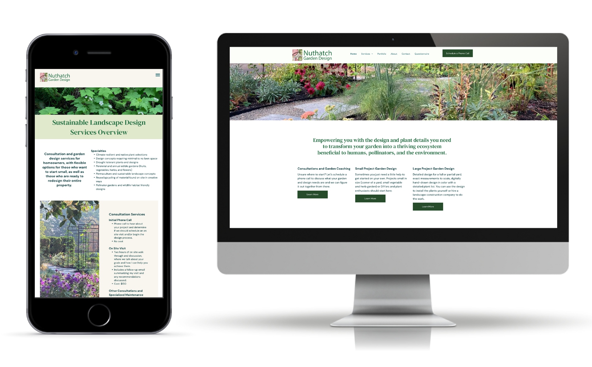 Garden landscaping design company website designed by SEO Strategy Consulting