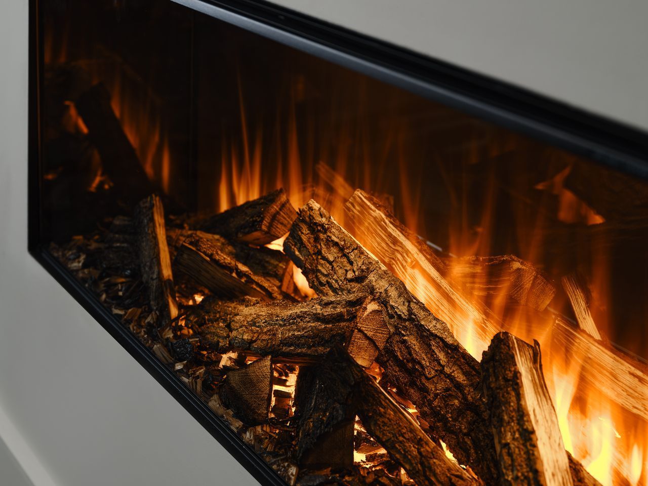 close up view of an electric fire